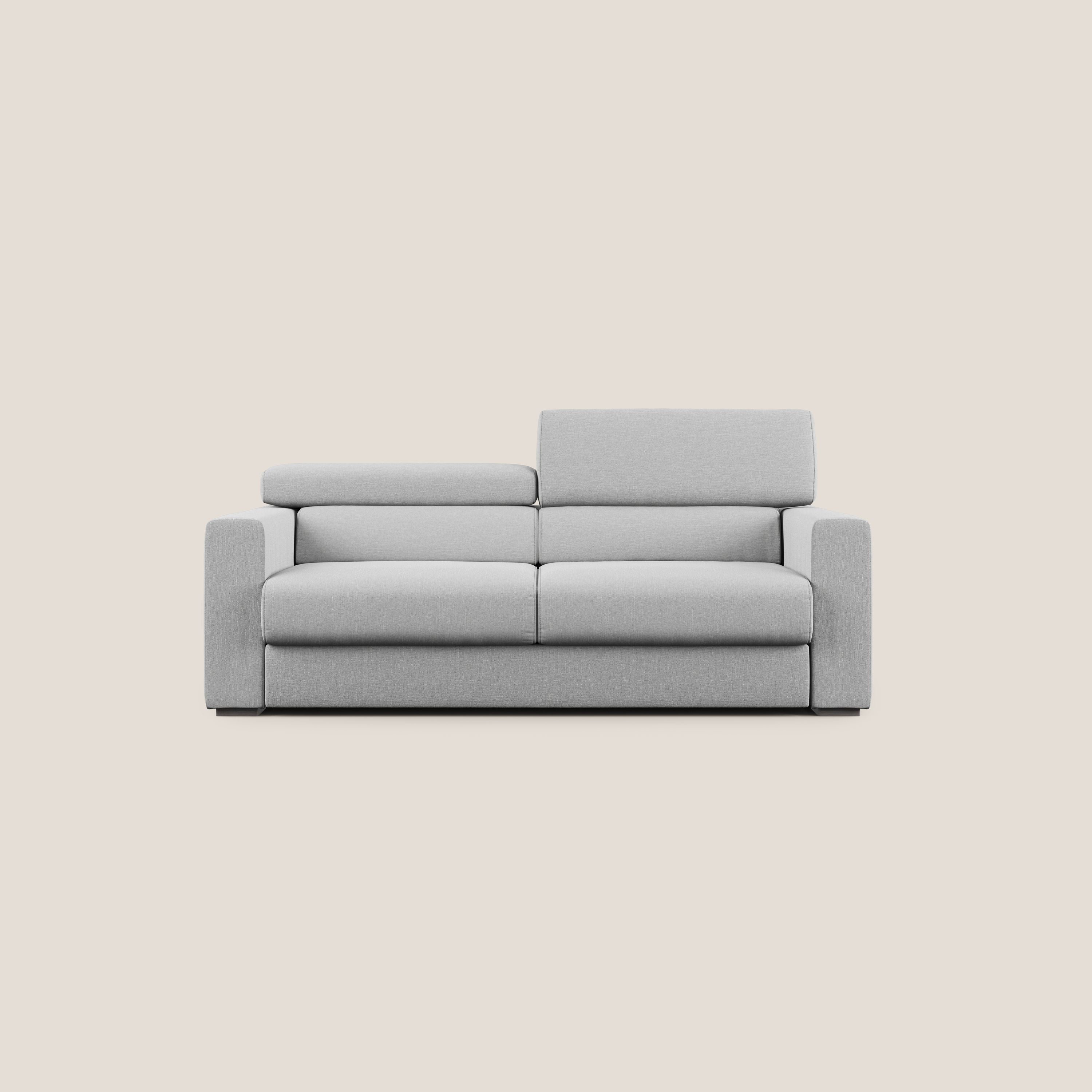 Dylan divano allungabile con pouf estraibile poggiapiedi in tessuto simil cotone impermeabile T13 grigio - divitt.sbs