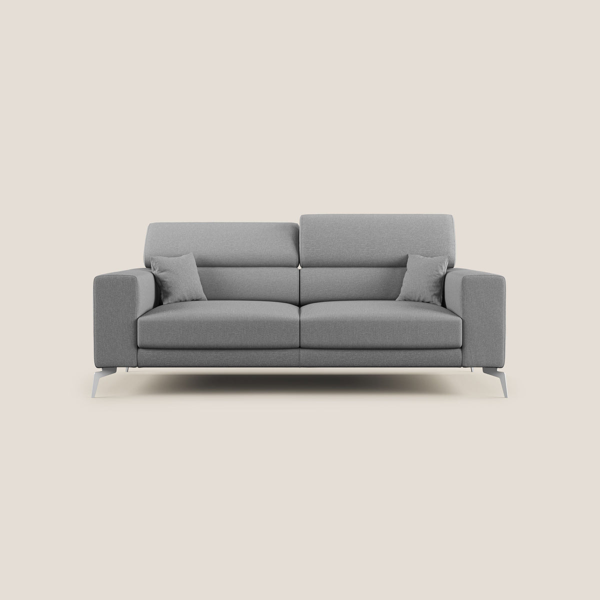 Blade Divano con poggiatesta reclinabili in tessuto impermeabile misto cotone T13 grigio - divitt.sbs