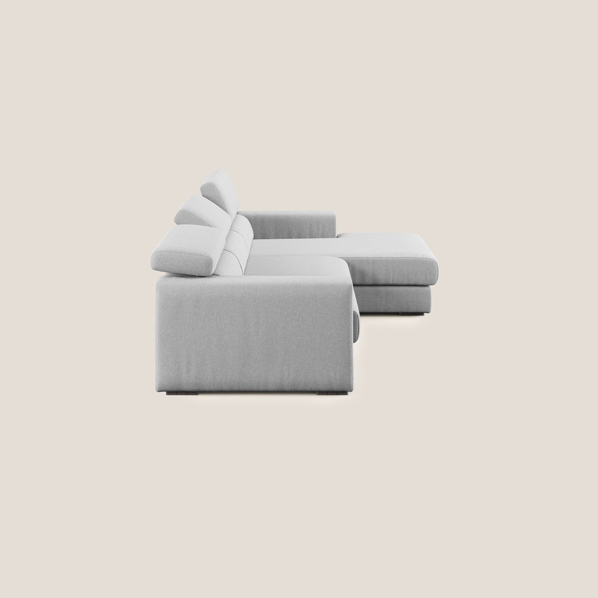 Dylan divano angolare con pouf estraibile poggiapiedi in tessuto simil cotone impermeabile T13 grigio - divitt.sbs