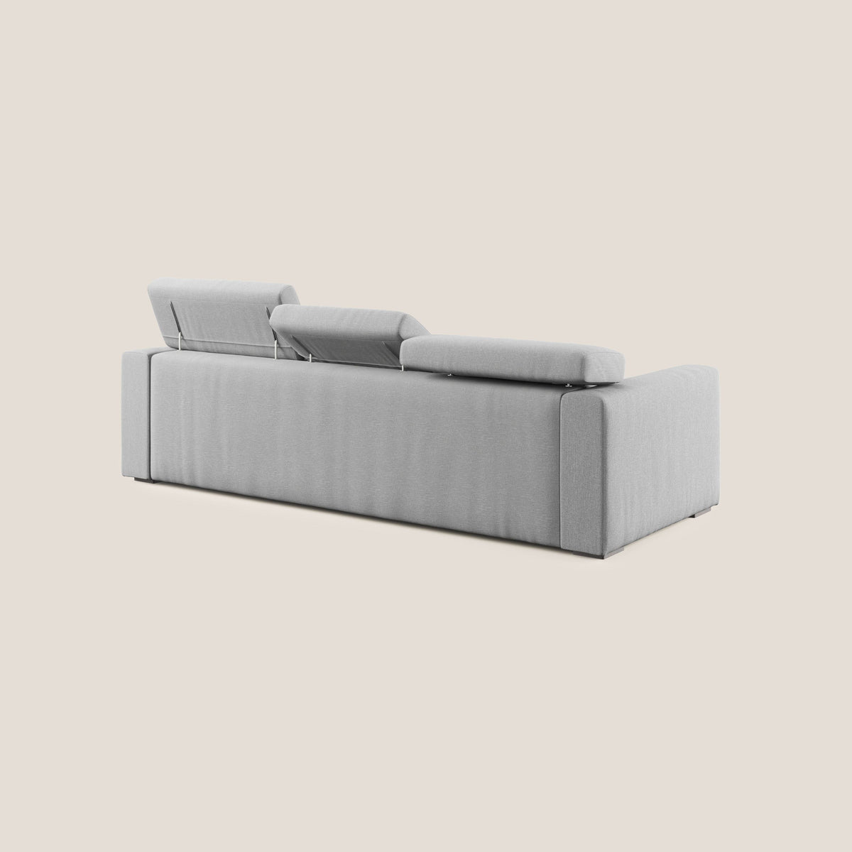 Dylan divano angolare con pouf estraibile poggiapiedi in tessuto simil cotone impermeabile T13 grigio - divitt.sbs