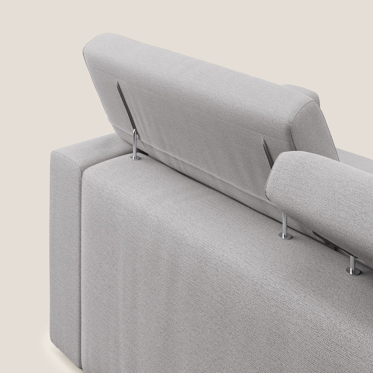 Dylan divano a 3 sedute con pouf estraibile poggiapiedi in tessuto fiammato simil cotone impermeabile T19 grigio - divitt.sbs
