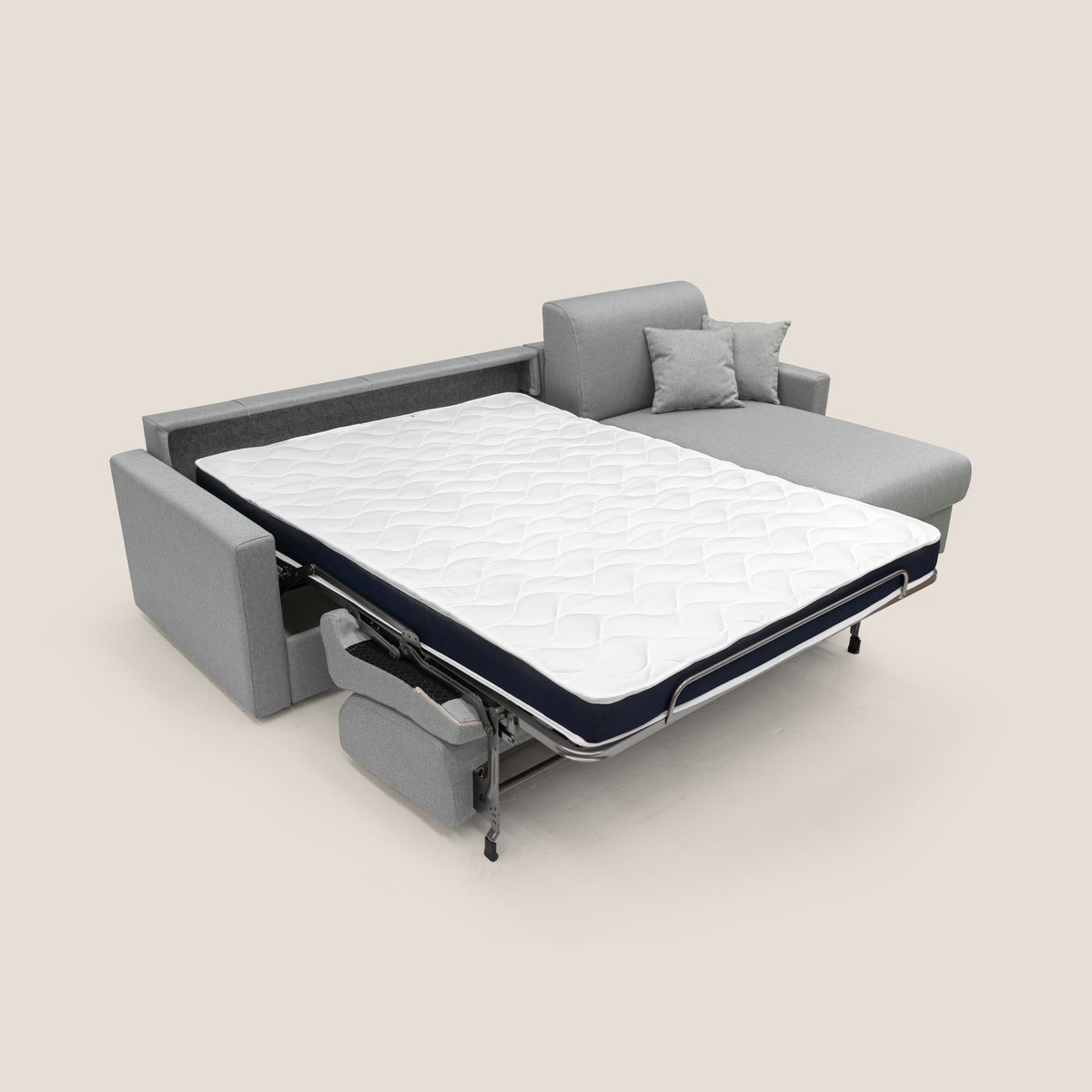 Chris Divano letto angolare 5 posti in tessuto impermeabile T13 grigio - divitt.sbs