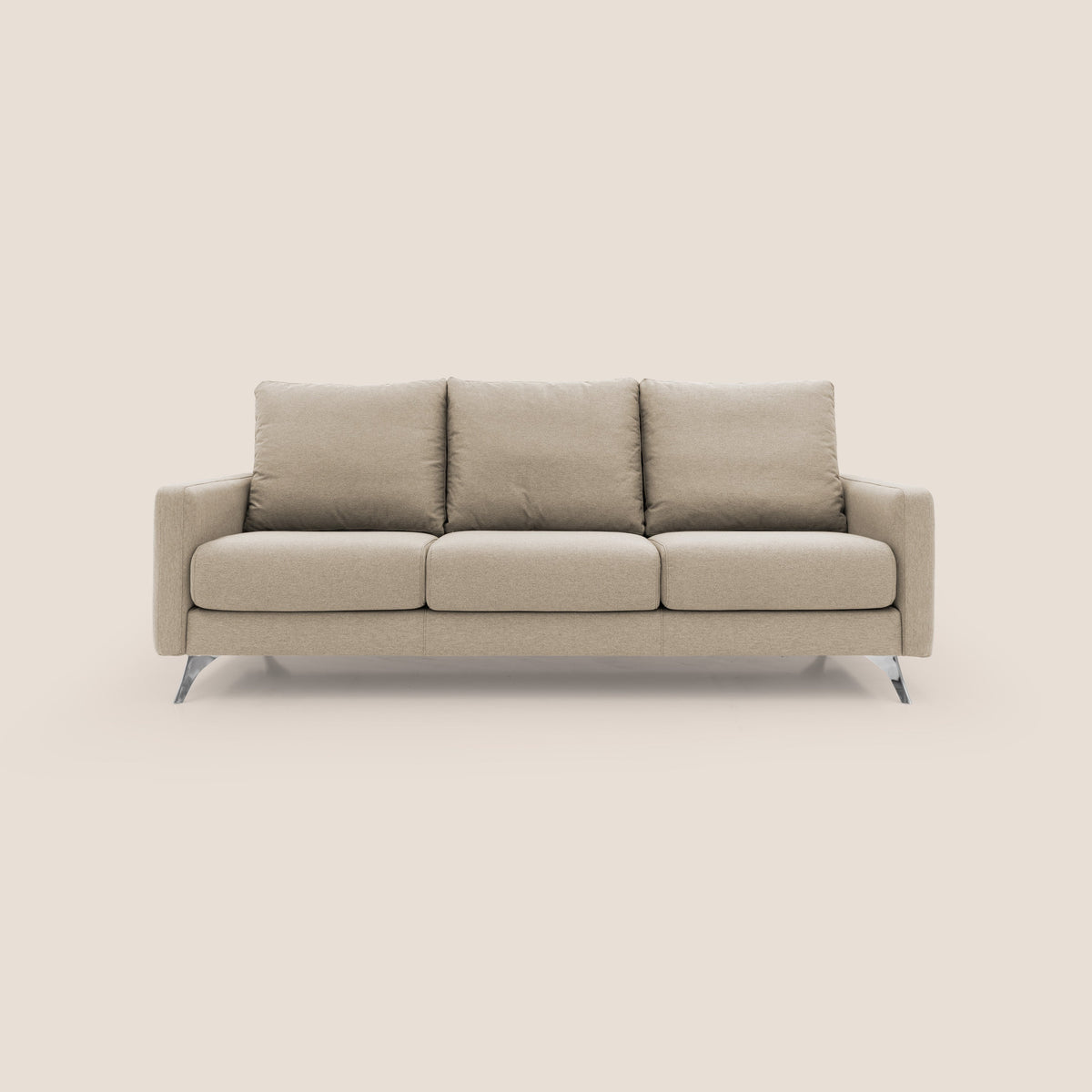 Klimt divano con 3 sedute allungabili e schienali in piuma d'oca in tessuto smacchiabile T05 beige - divitt.sbs