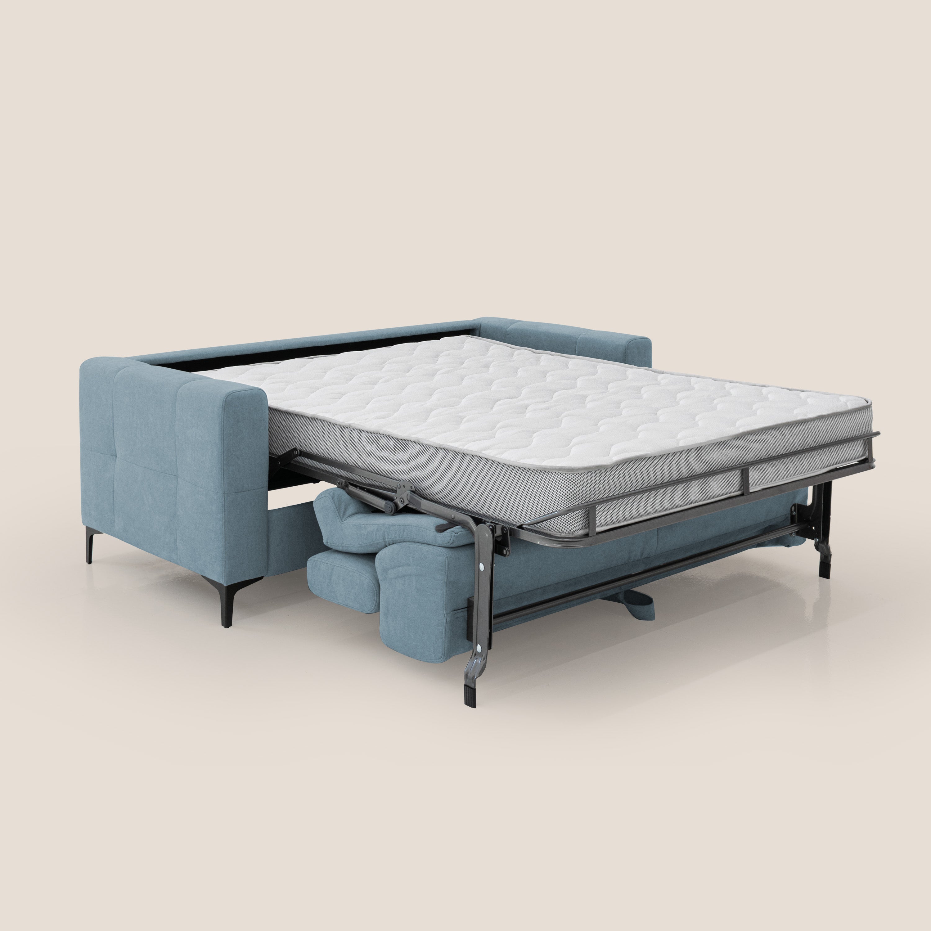 Gardenia divano letto materasso alto 18 cm con poggiatesta reclinabili e rivestimento impermeabile T02 carta da zucchero - divitt.sbs