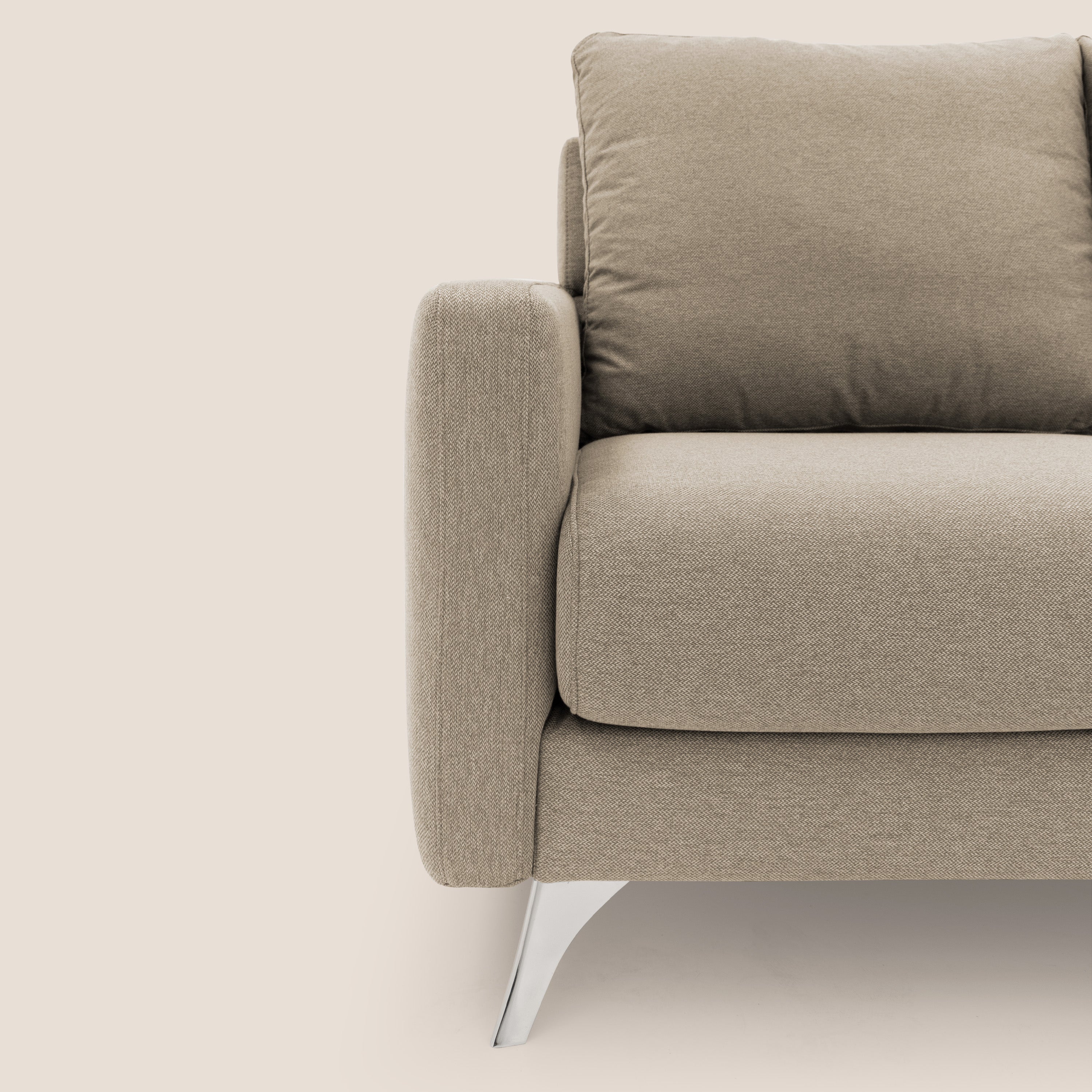Klimt divano con 3 sedute allungabili e schienali in piuma d'oca in tessuto smacchiabile T05 beige - divitt.sbs