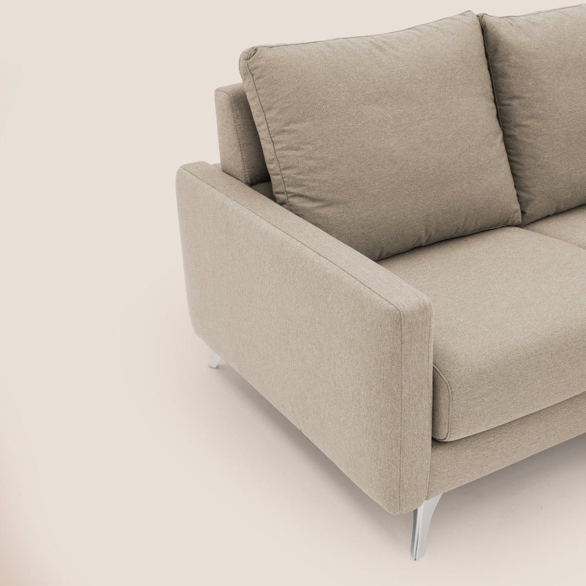 Klimt divano con 3 sedute allungabili e schienali in piuma d'oca in tessuto smacchiabile T05 beige - divitt.sbs