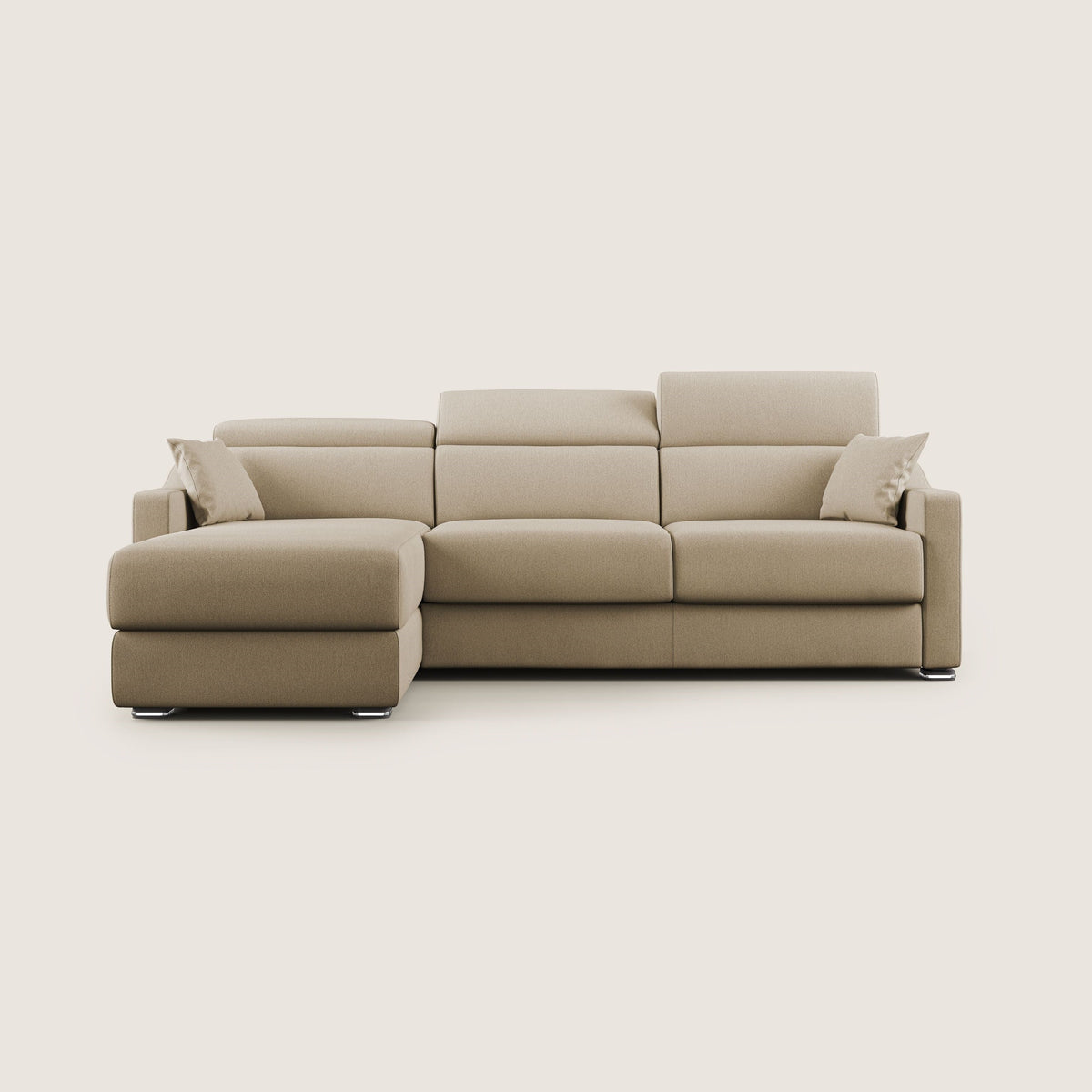 Amber divano letto angolare in tessuto smacchiabile T05 beige - divitt.sbs