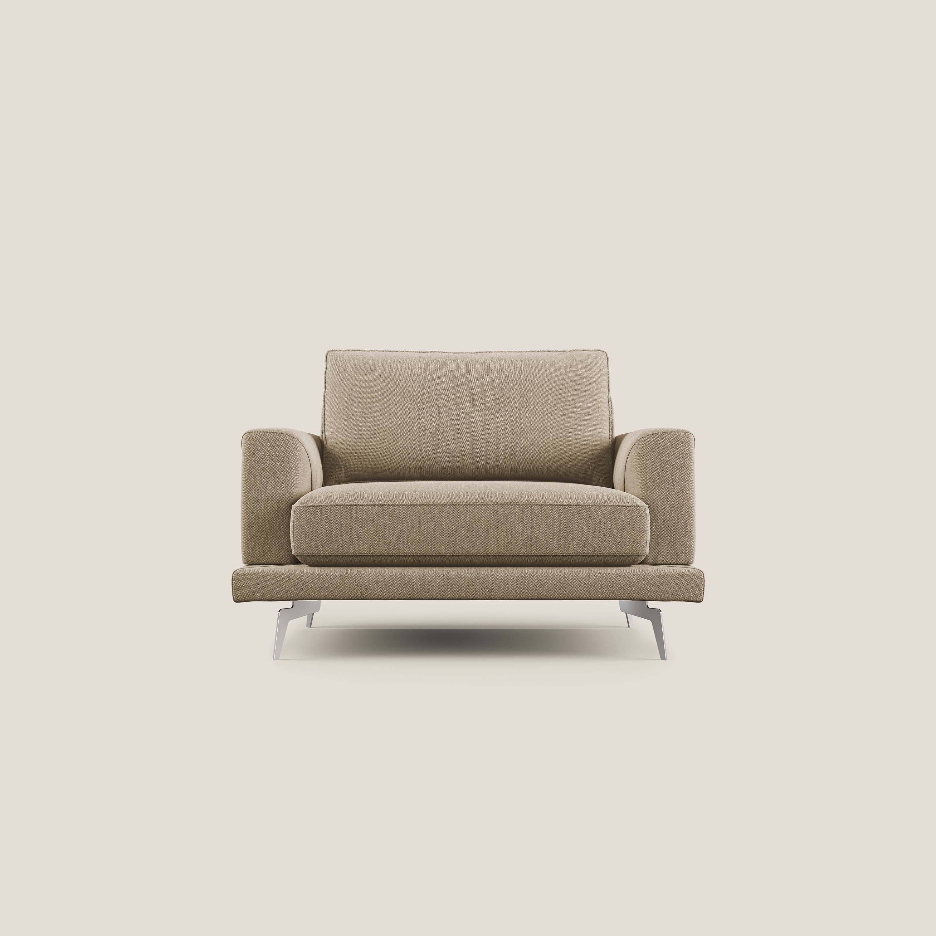 Dorian poltrona moderna in tessuto smacchiabile T05 beige - divitt.sbs