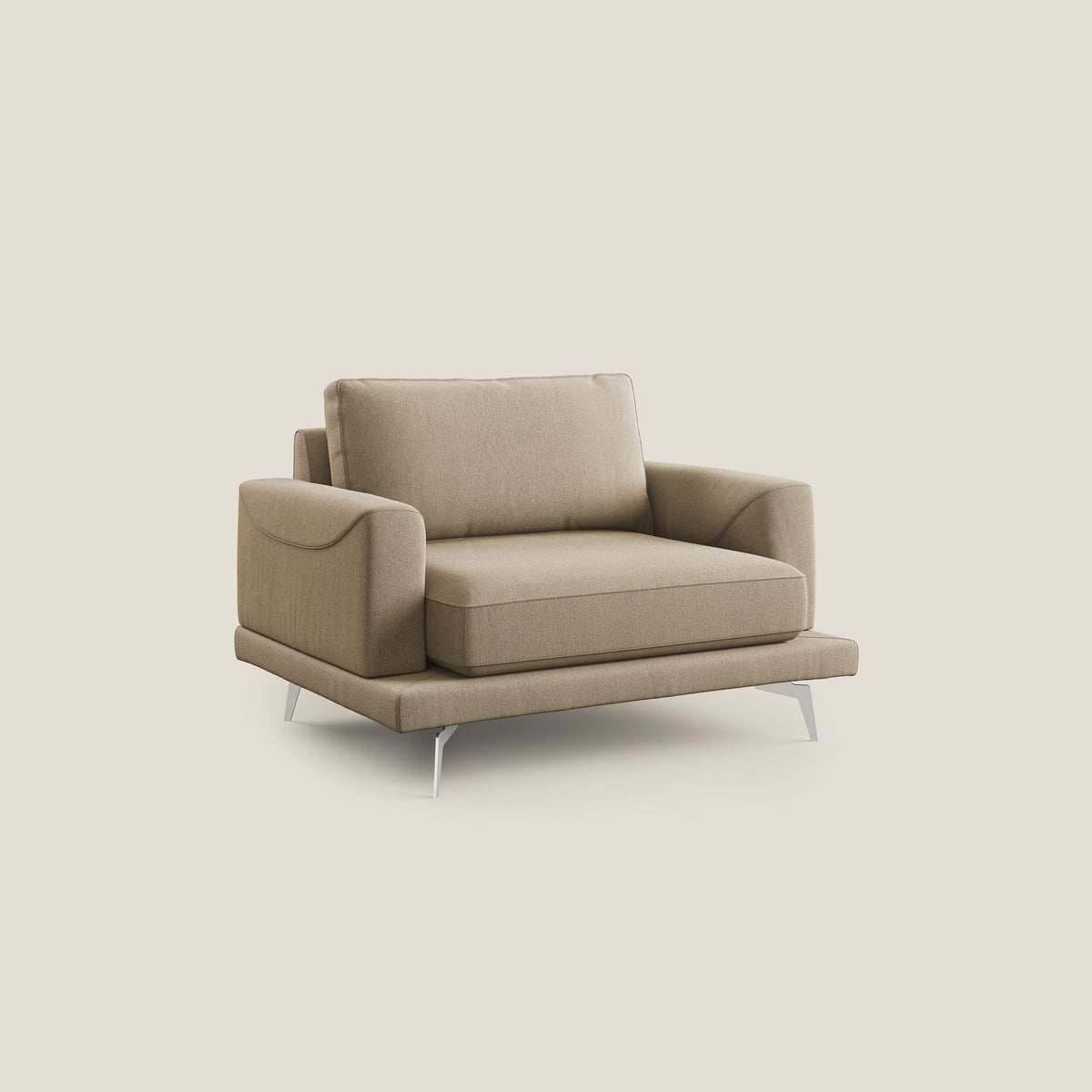 Dorian poltrona moderna in tessuto smacchiabile T05 beige - divitt.sbs