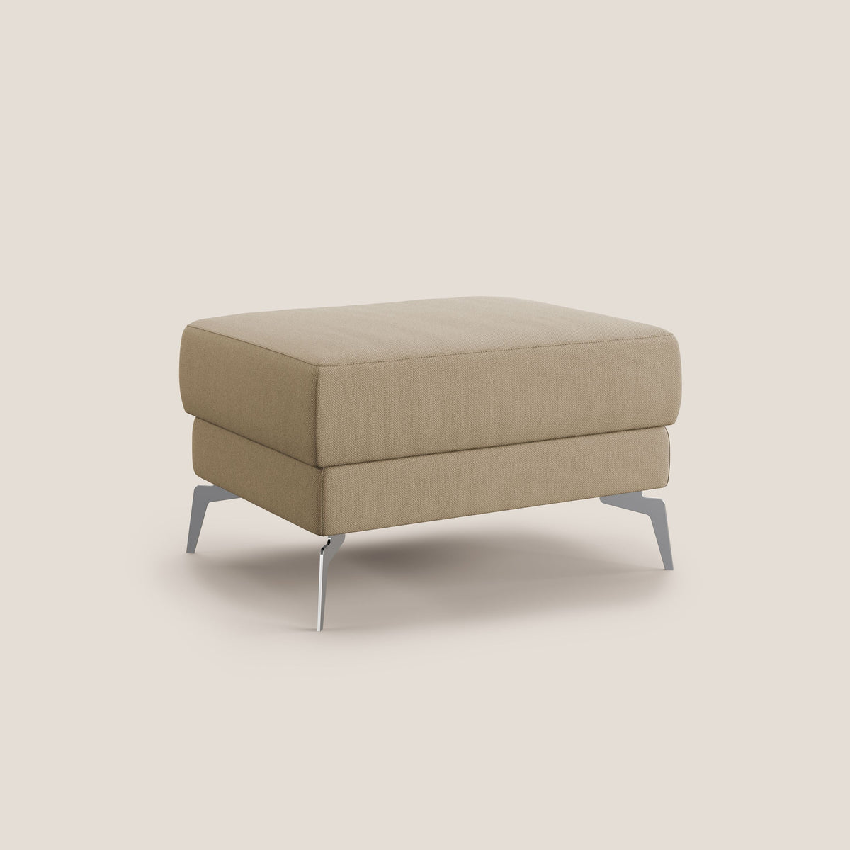 Star Pouf con piedini alti in tessuto smacchiabile T05 beige - divitt.sbs