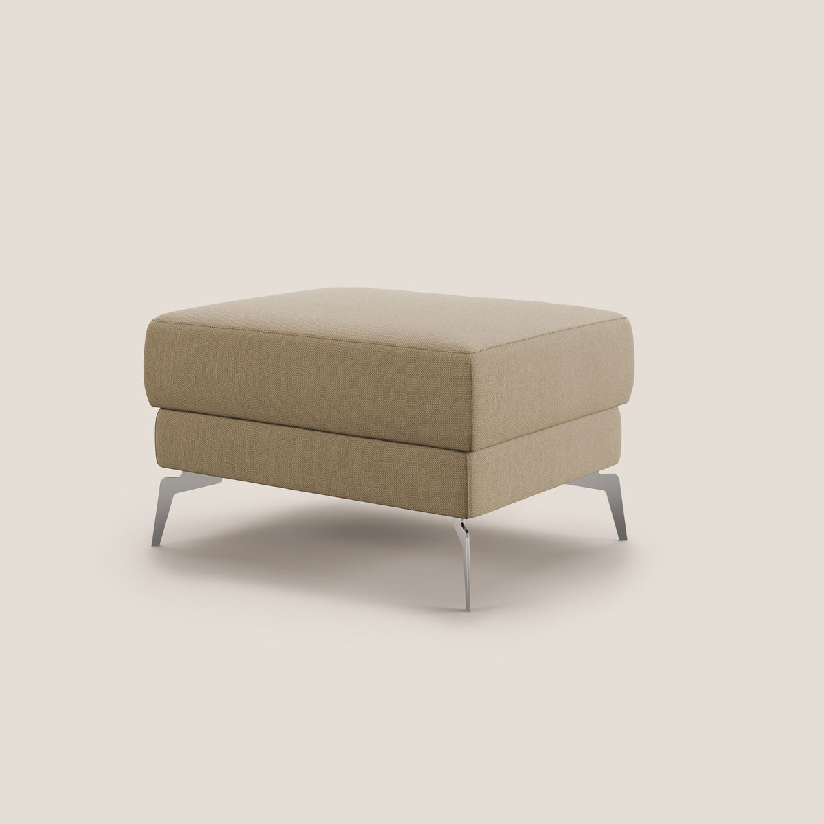 Star Pouf con piedini alti in tessuto smacchiabile T05 beige - divitt.sbs