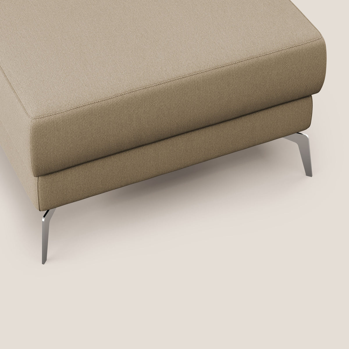 Star Pouf con piedini alti in tessuto smacchiabile T05 beige - divitt.sbs