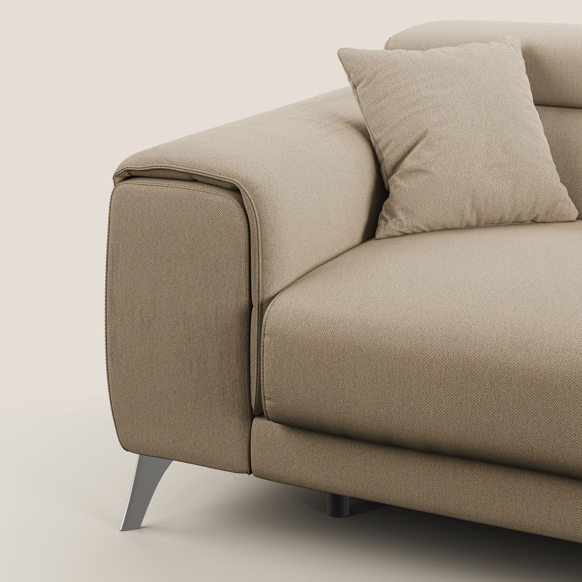 Fusion divano con sedute allungabili in tessuto smacchiabile T05 beige - divitt.sbs