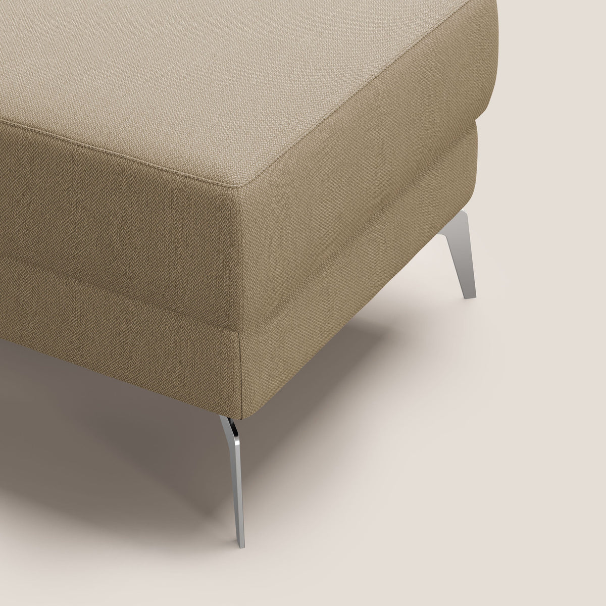 Star Pouf con piedini alti in tessuto smacchiabile T05 beige - divitt.sbs