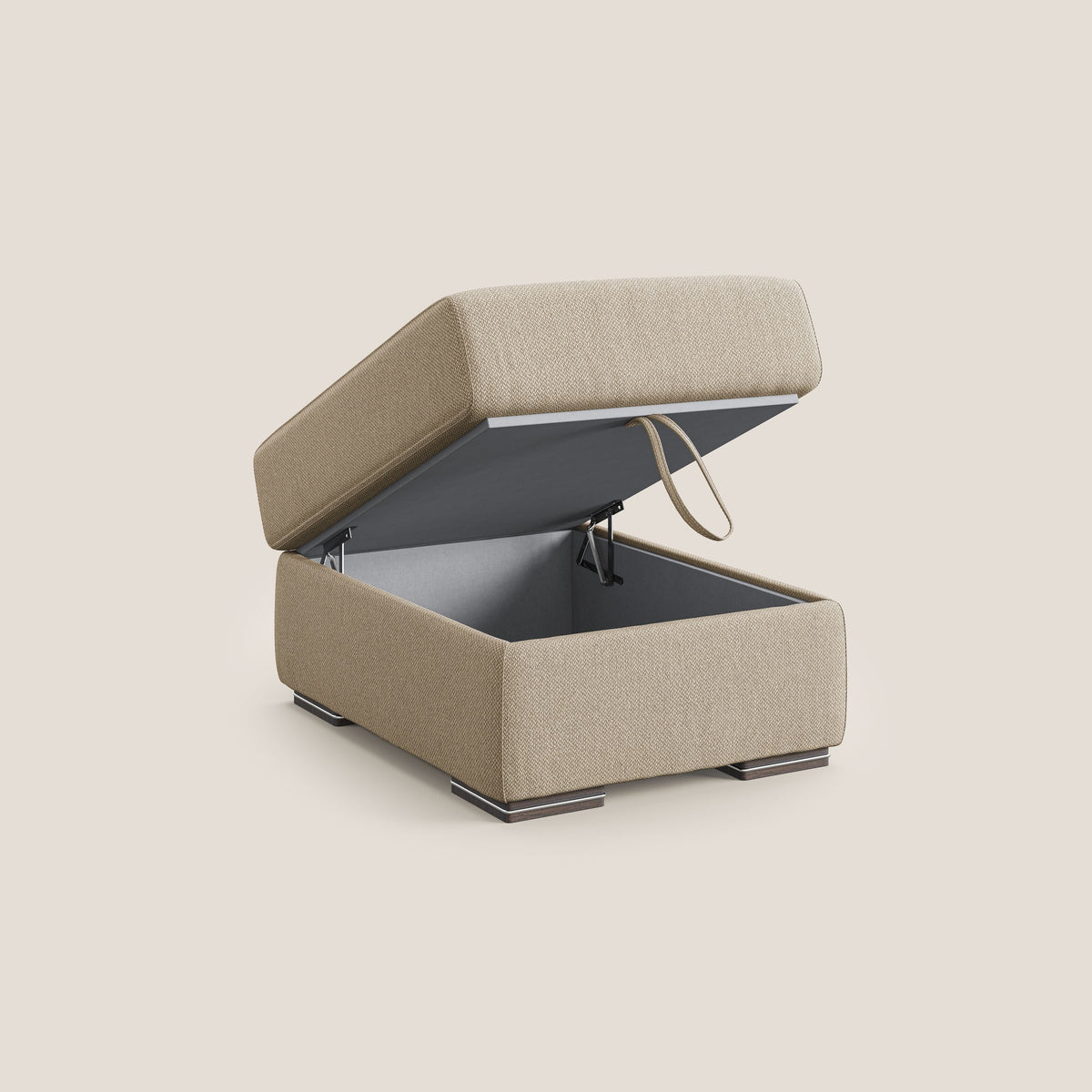 Sun pouf apribile contenitore in tessuto smacchiabile ad acqua T05 beige - divitt.sbs