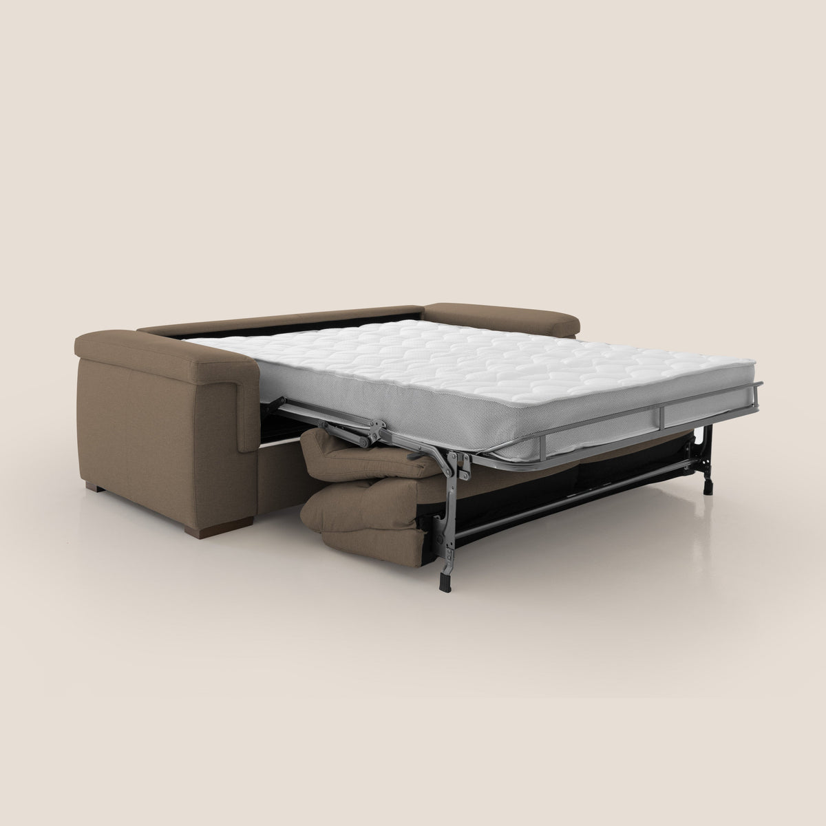 Magnolia divano letto con materasso alto 18 cm morbido schienale alto in tessuto smacchiabile T05 marrone - divitt.sbs