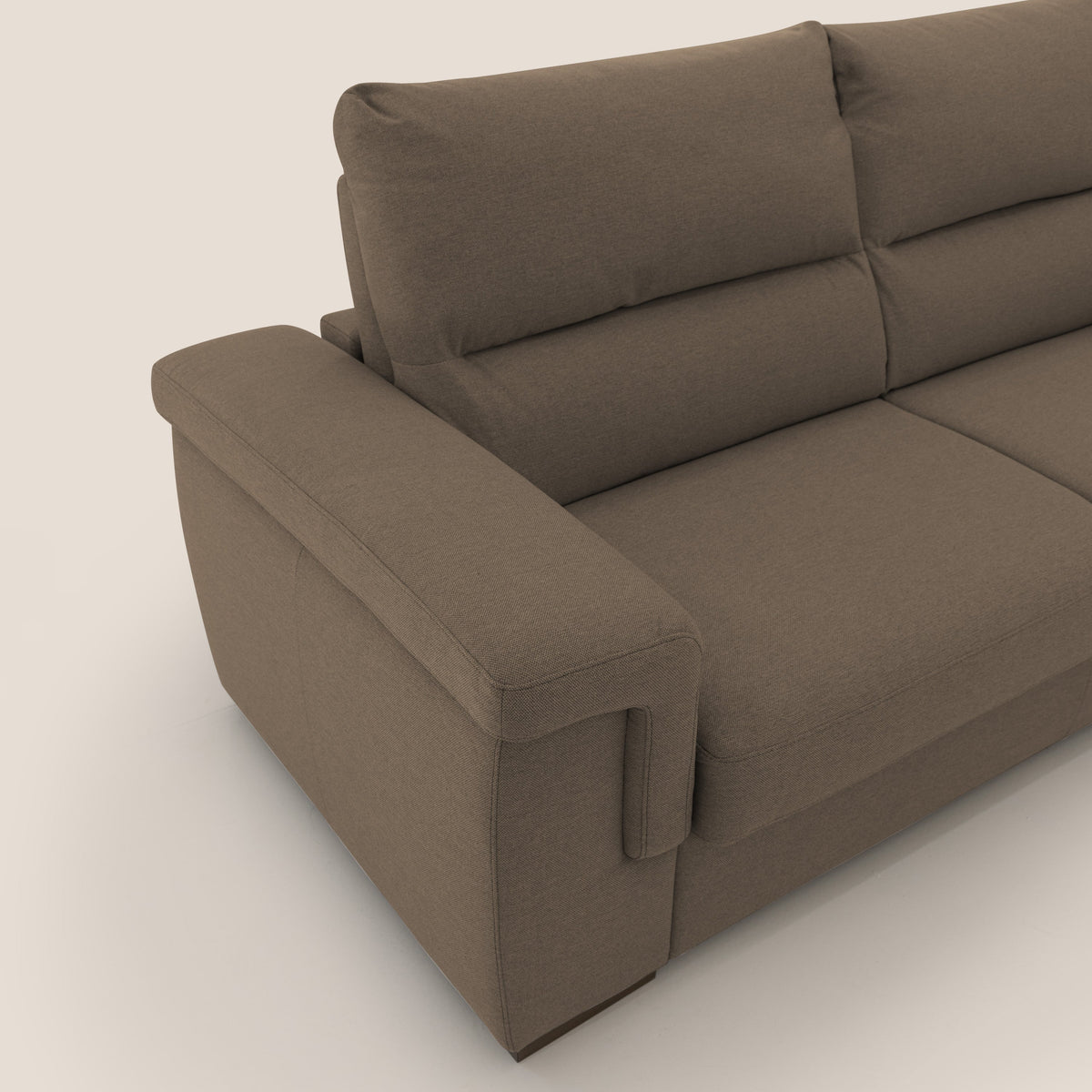 Magnolia divano letto con materasso alto 18 cm morbido schienale alto in tessuto smacchiabile T05 marrone - divitt.sbs