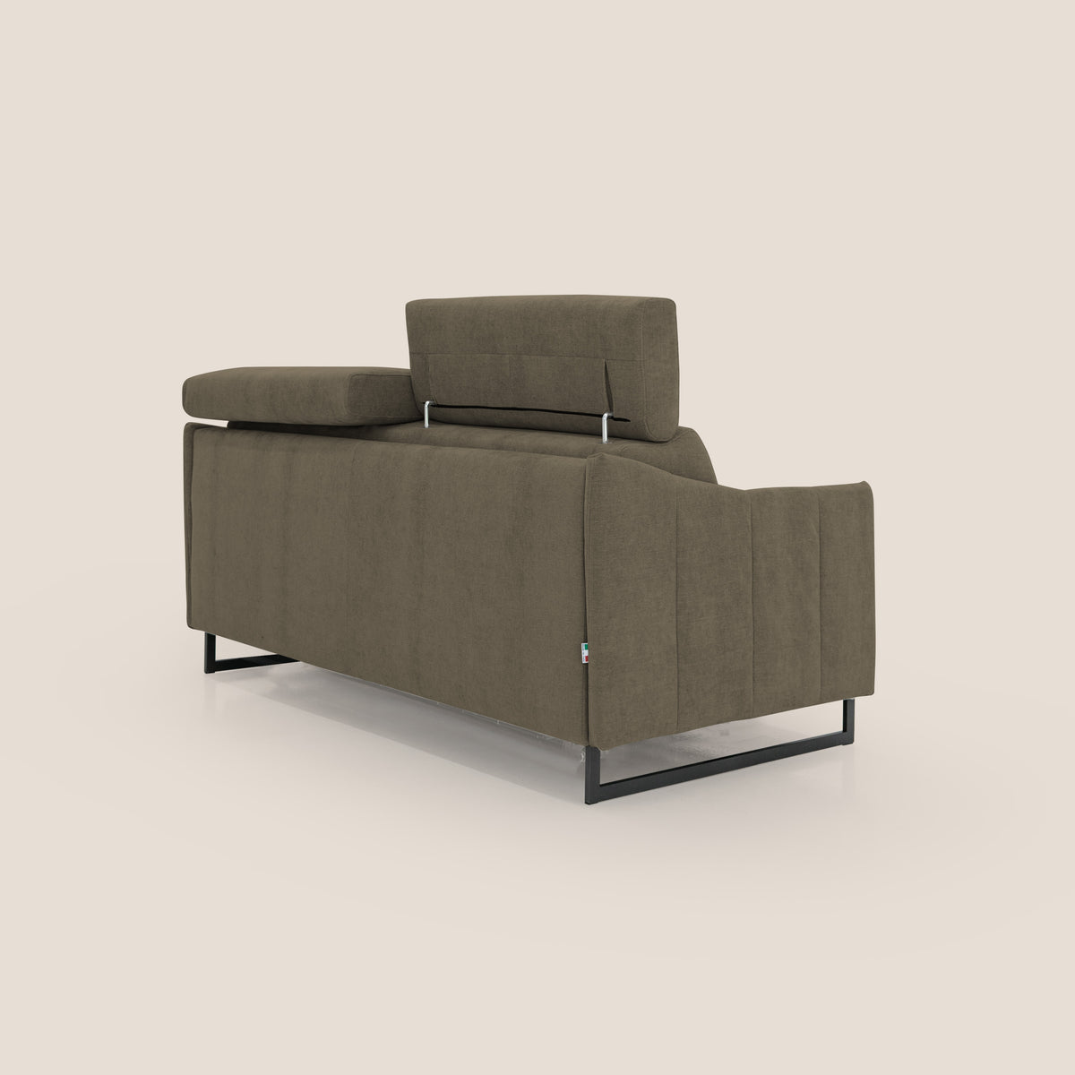 Loto divano letto salvaspazio materasso H18 cm con piedi alti in morbido tessuto impermeabile T14 marrone - divitt.sbs