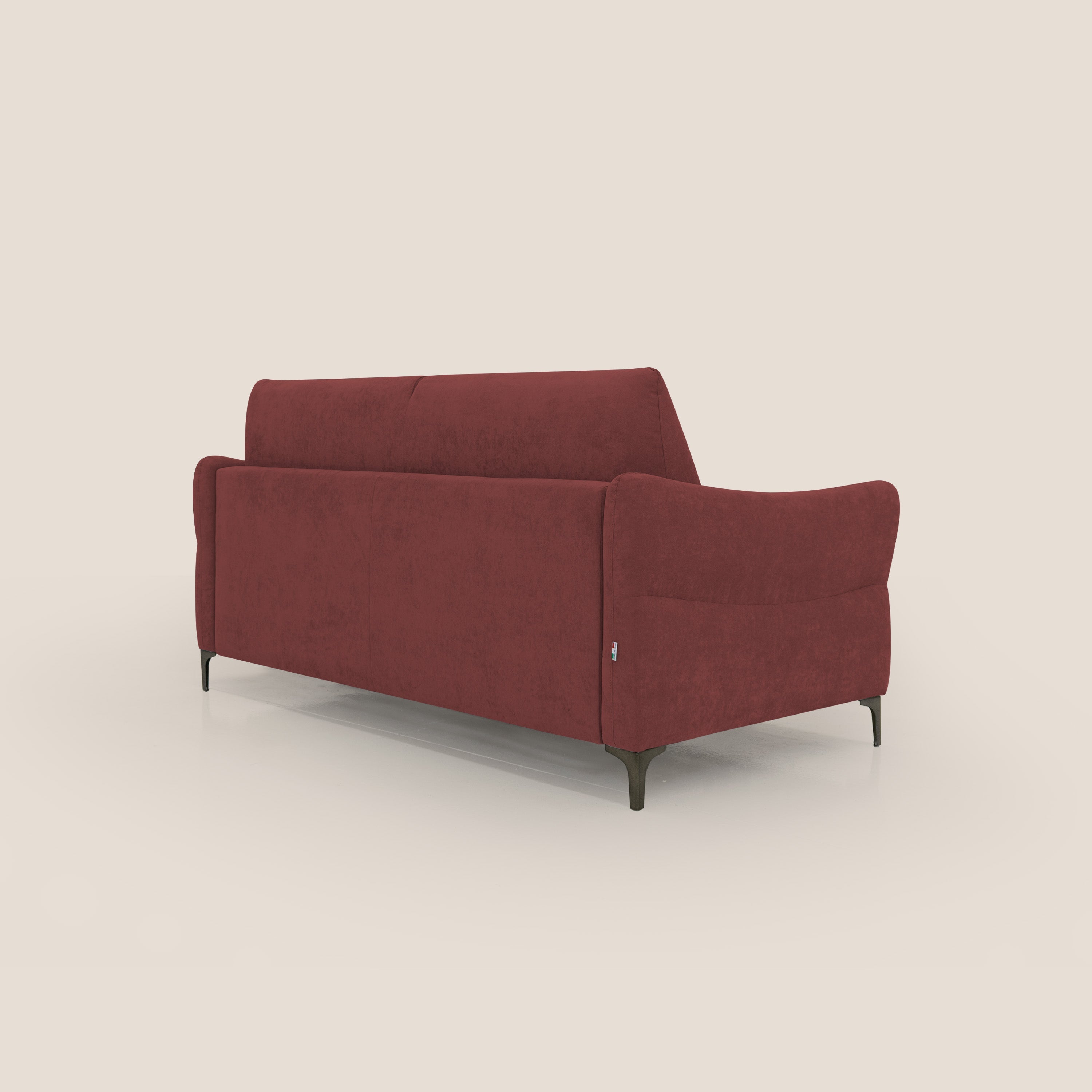 Dalia divano letto con materasso H18 cm e piedi alti in raffinato tessuto smacchiabile T17 rosso - divitt.sbs