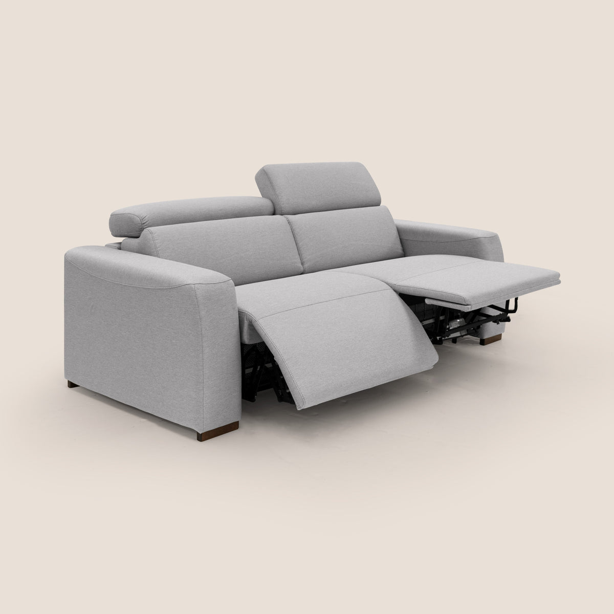 Poseidon divano letto + relax elettrico in tessuto smacchiabile impermeabile T05 grigio - divitt.sbs