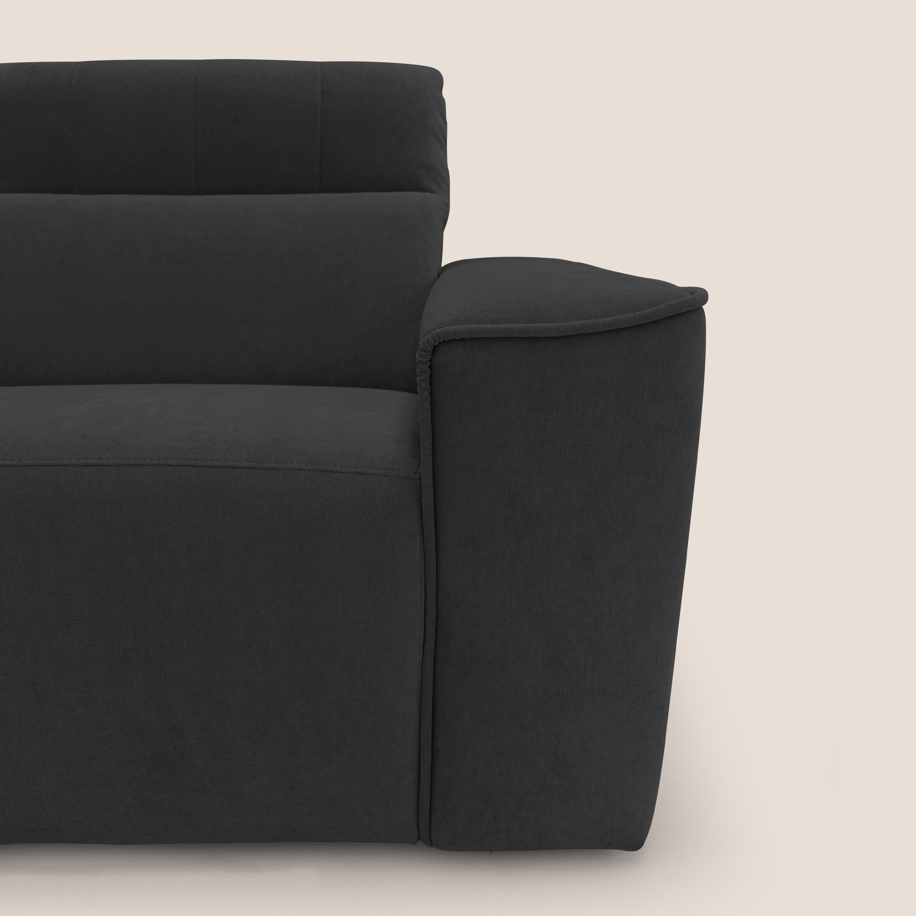 Clark Divano modulare 3 sedute con opzione relax elettrico in tessuto smacchiabile impermeabile T17 nero - divitt.sbs