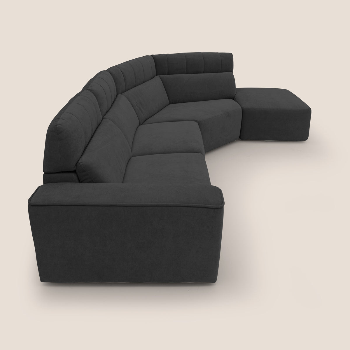 Clark Divano angolare con opzione relax elettrico in tessuto smacchiabile impermeabile T17 nero - divitt.sbs