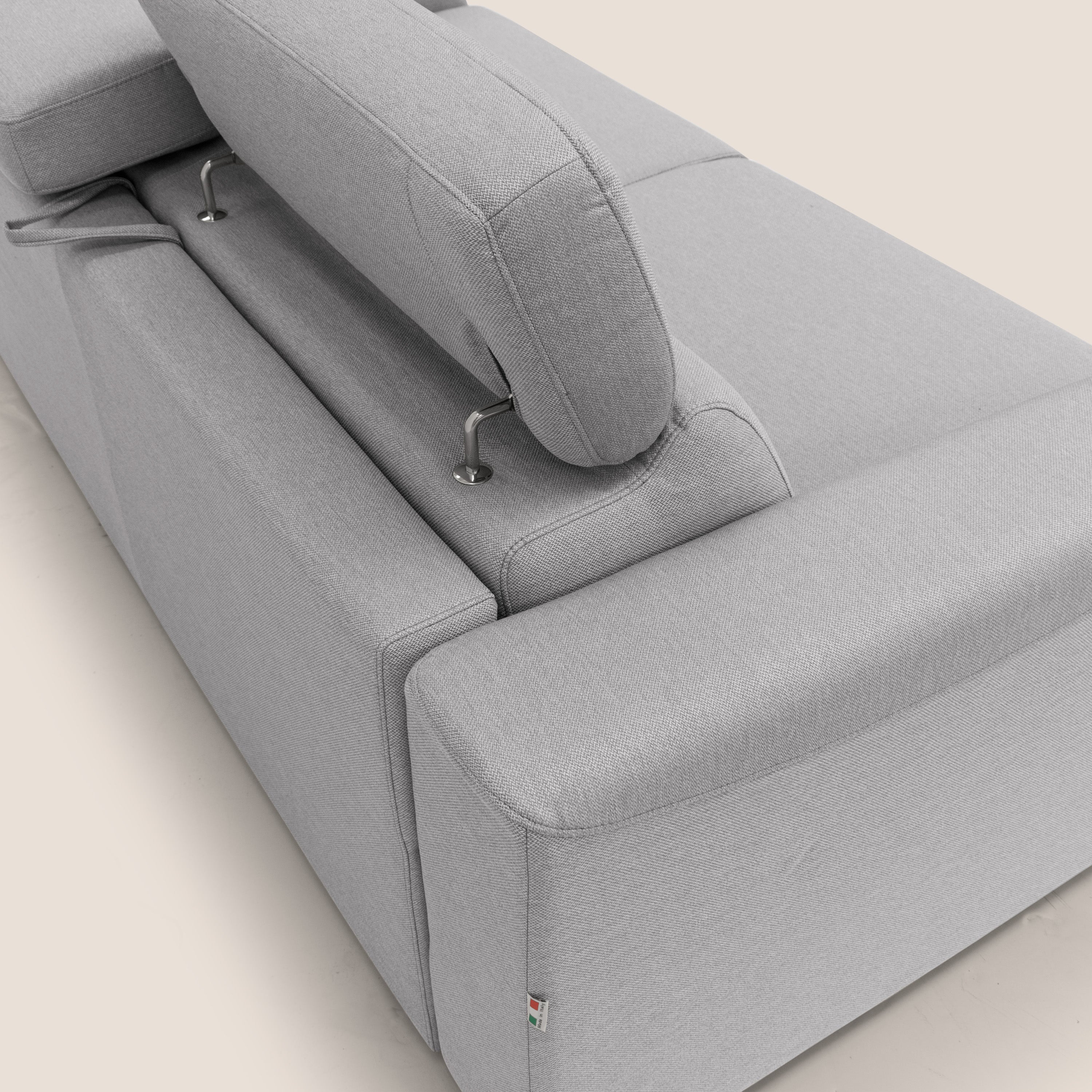 Poseidon divano letto + relax elettrico in tessuto smacchiabile impermeabile T05 grigio - divitt.sbs