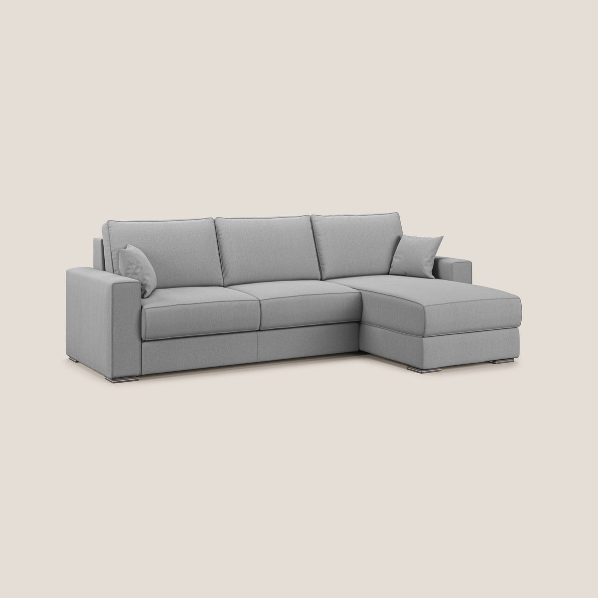 Dream Divano letto angolare in tessuto smacchiabile T05 grigio - divitt.sbs