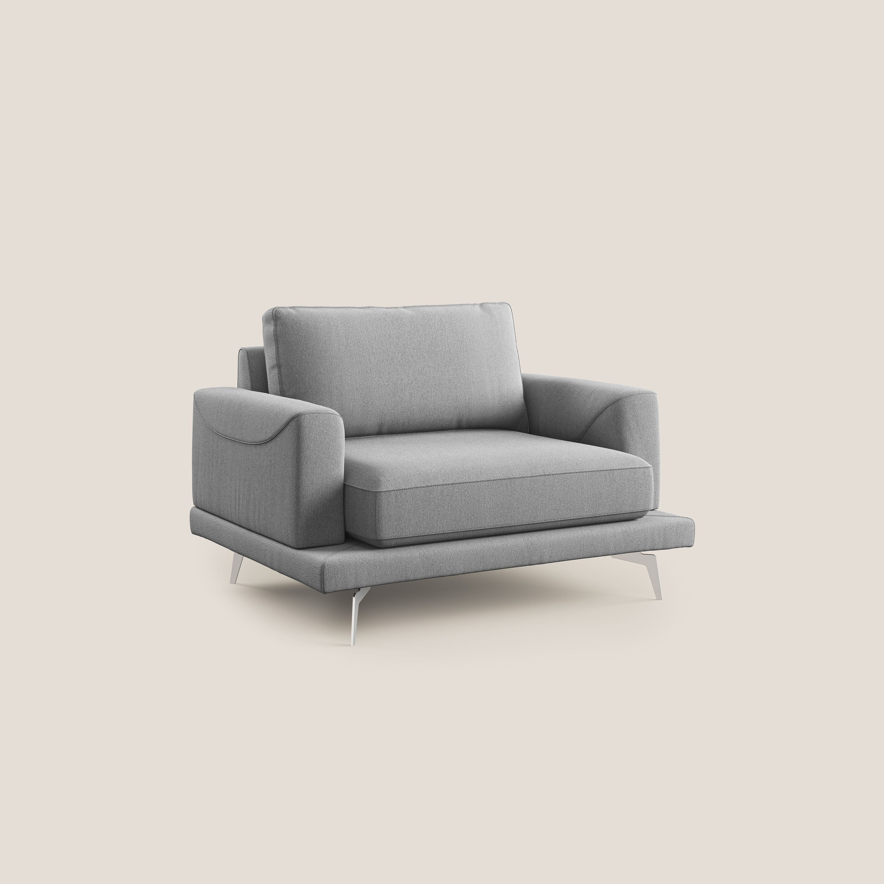 Dorian poltrona moderna in tessuto smacchiabile T05 grigio - divitt.sbs