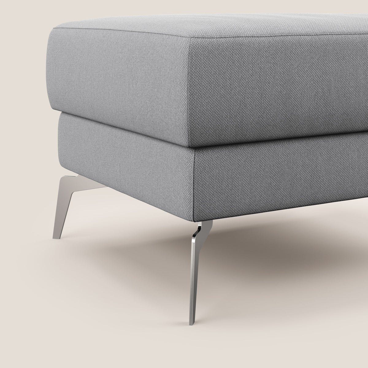Star Pouf con piedini alti in tessuto smacchiabile T05 grigio - divitt.sbs