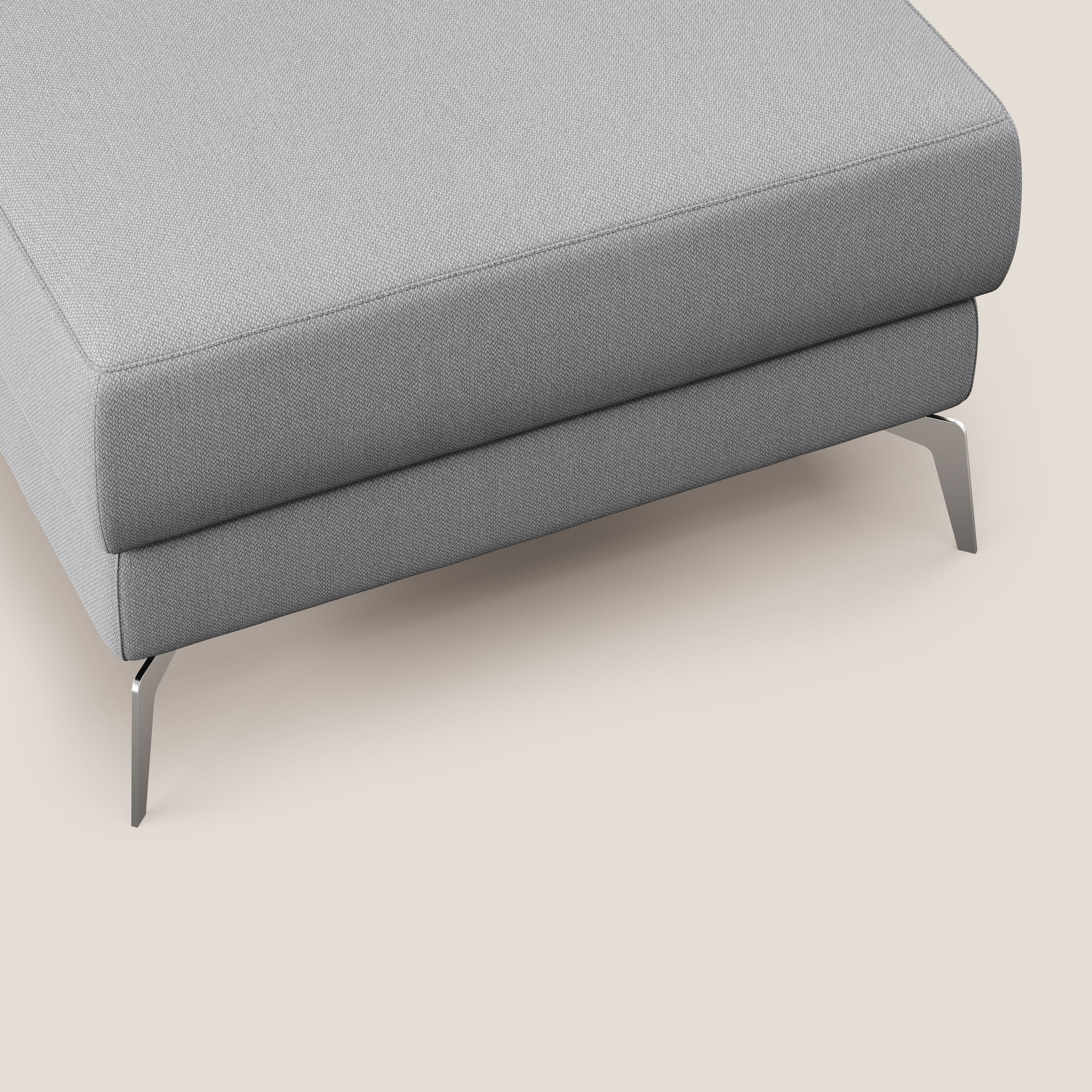 Star Pouf con piedini alti in tessuto smacchiabile T05 grigio - divitt.sbs