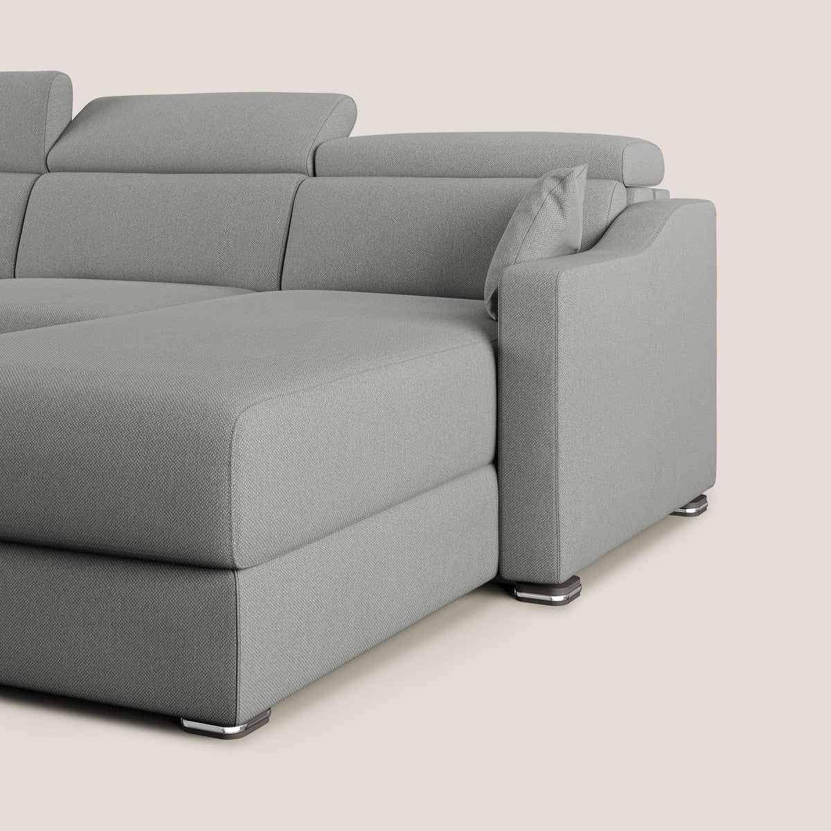 Amber divano letto angolare in tessuto smacchiabile T05 grigio - divitt.sbs