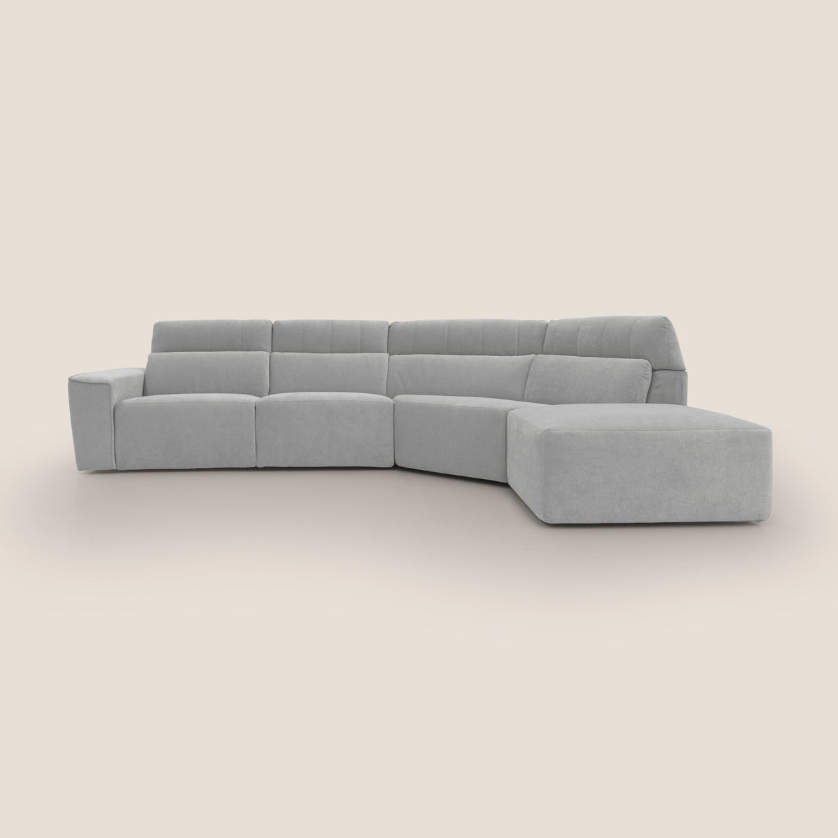 Clark Divano angolare con opzione relax elettrico in tessuto smacchiabile impermeabile T17 grigio - divitt.sbs