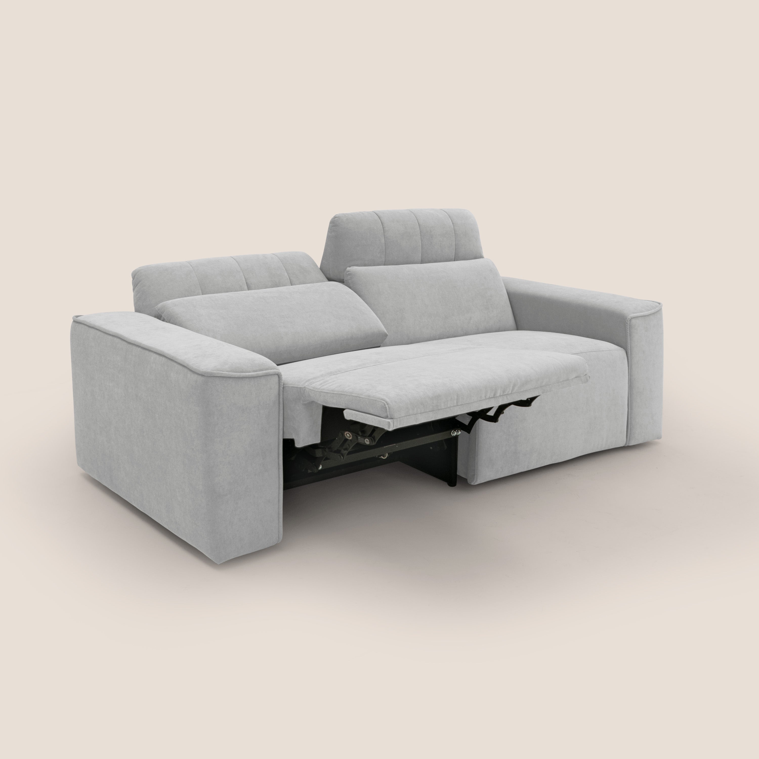 Clark Divano modulare con opzione relax elettrico in tessuto smacchiabile impermeabile T17 grigio - divitt.sbs