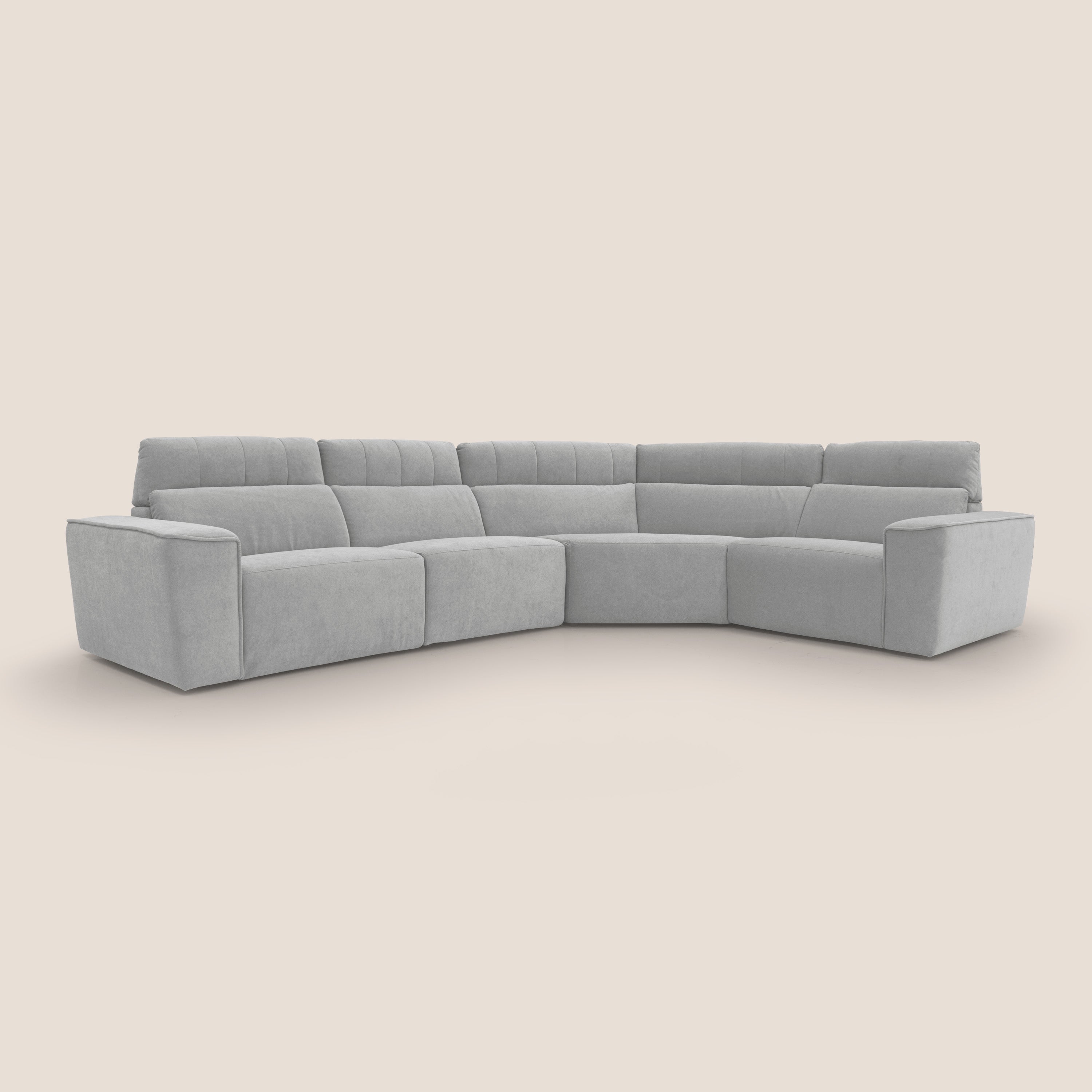 Clark Divano modulare angolare REVERSIBILE con opzione relax elettrico in tessuto smacchiabile impermeabile T17 grigio - divitt.sbs