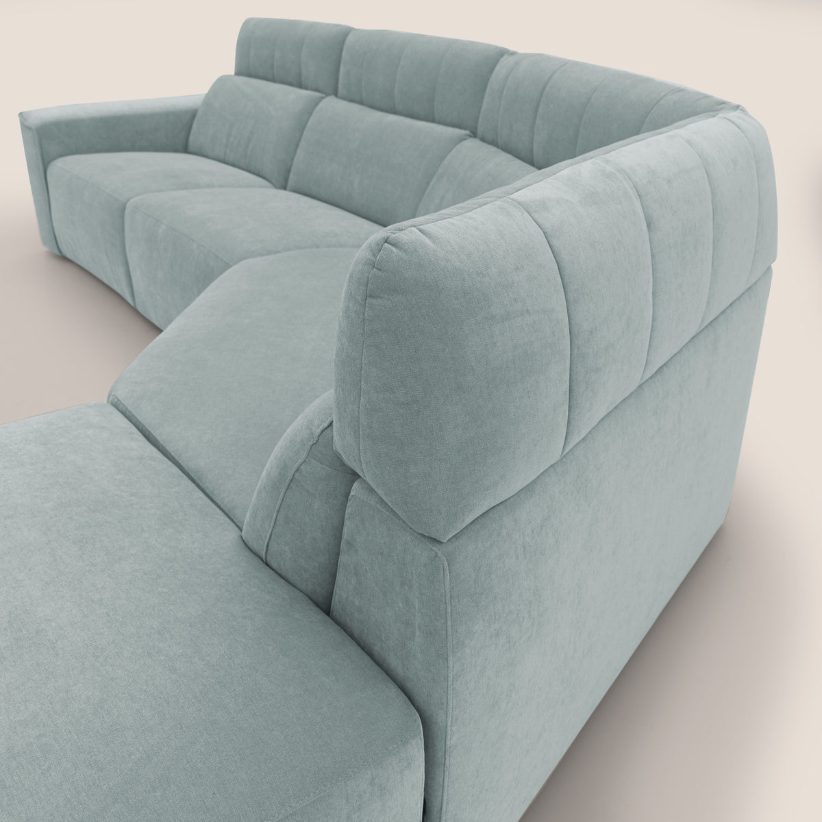 Clark Divano angolare con opzione relax elettrico in tessuto smacchiabile impermeabile T17 verde acqua - divitt.sbs