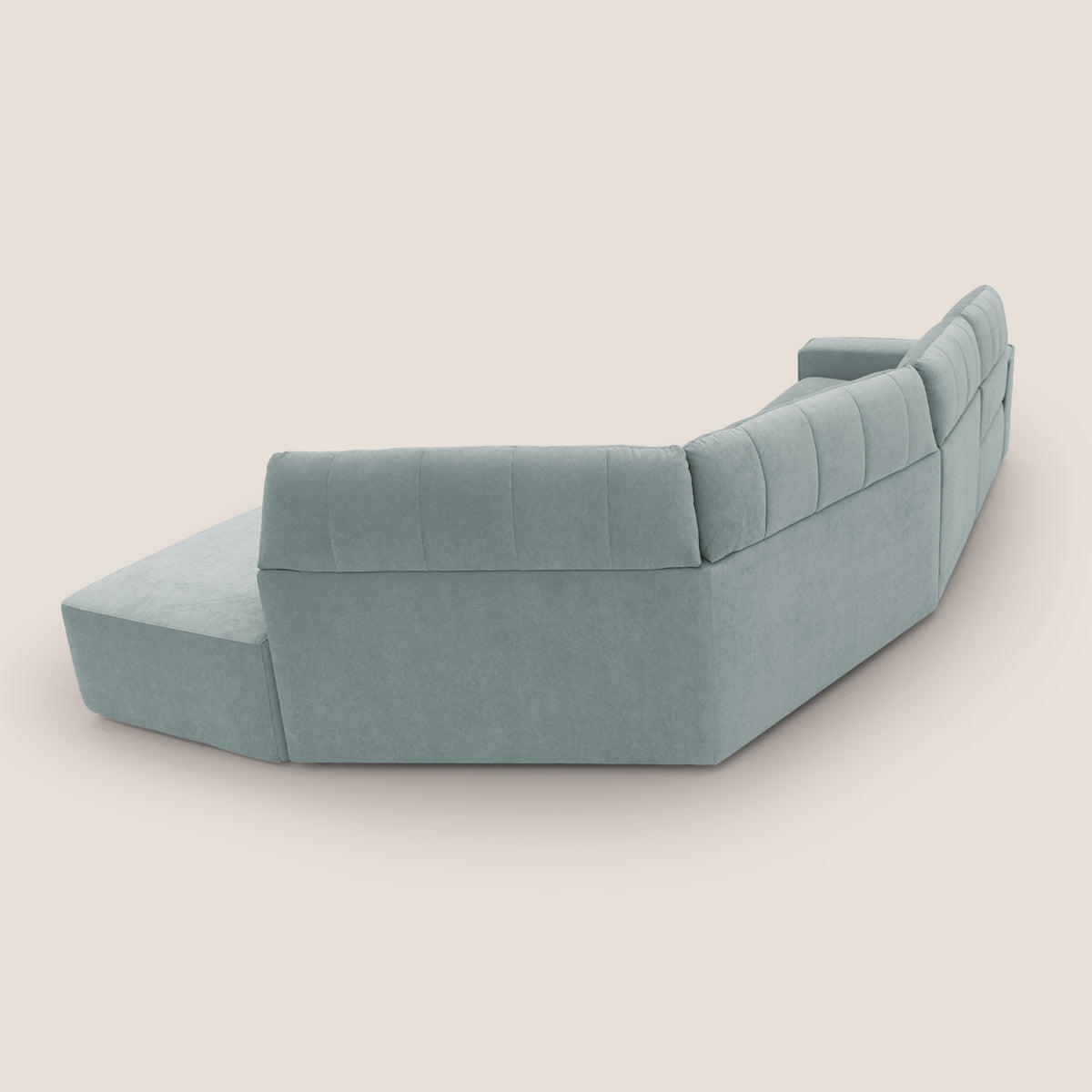 Clark Divano angolare con opzione relax elettrico in tessuto smacchiabile impermeabile T17 verde acqua - divitt.sbs
