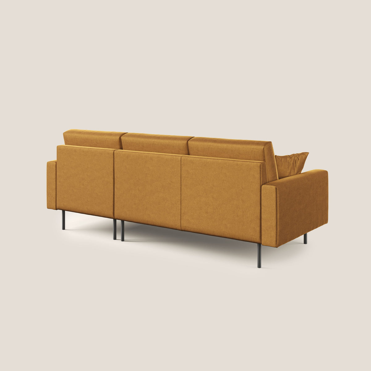 Arthur divano moderno angolare in velluto morbido impermeabile T01 oro - divitt.sbs