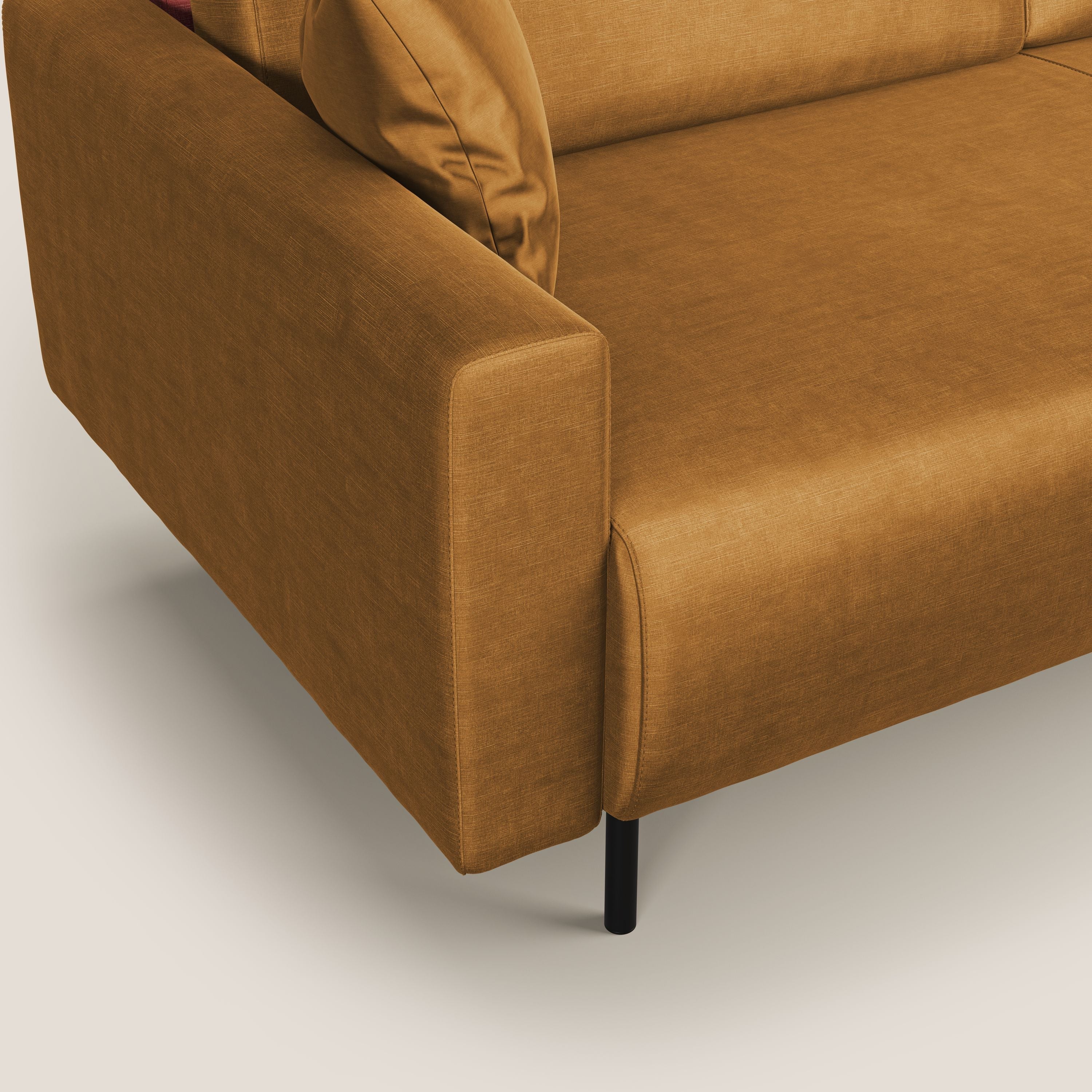 Arthur divano moderno in velluto morbido impermeabile T01 oro - divitt.sbs