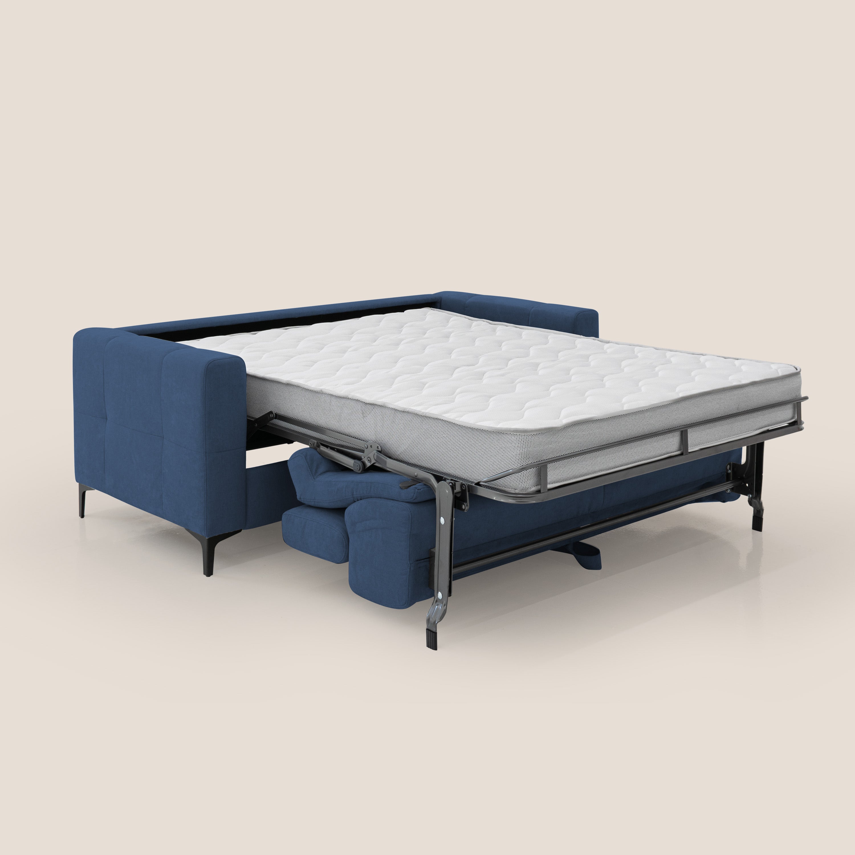 Gardenia divano letto materasso alto 18 cm con poggiatesta reclinabili e rivestimento impermeabile T02 blu - divitt.sbs