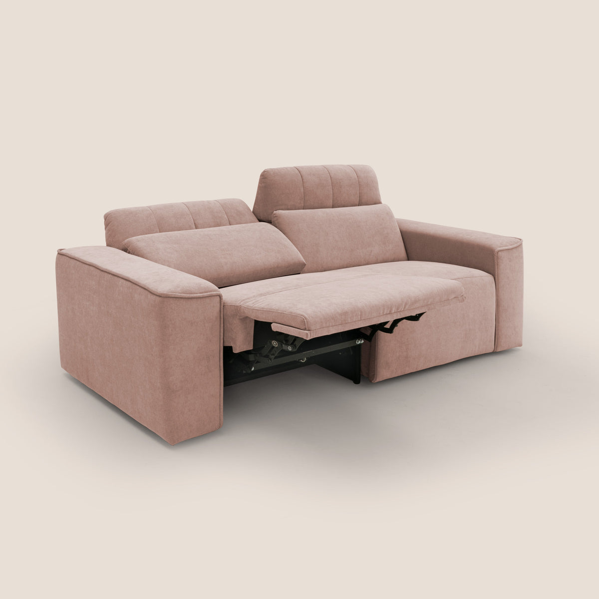 Clark Divano modulare con opzione relax elettrico in tessuto smacchiabile impermeabile T17 rosa - divitt.sbs