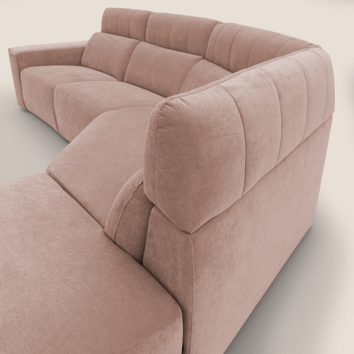 Clark Divano angolare con opzione relax elettrico in tessuto smacchiabile impermeabile T17 rosa - divitt.sbs