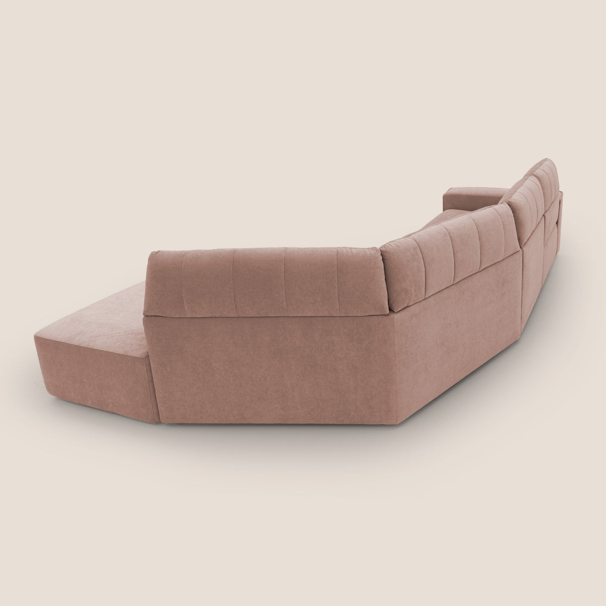 Clark Divano angolare con opzione relax elettrico in tessuto smacchiabile impermeabile T17 rosa - divitt.sbs