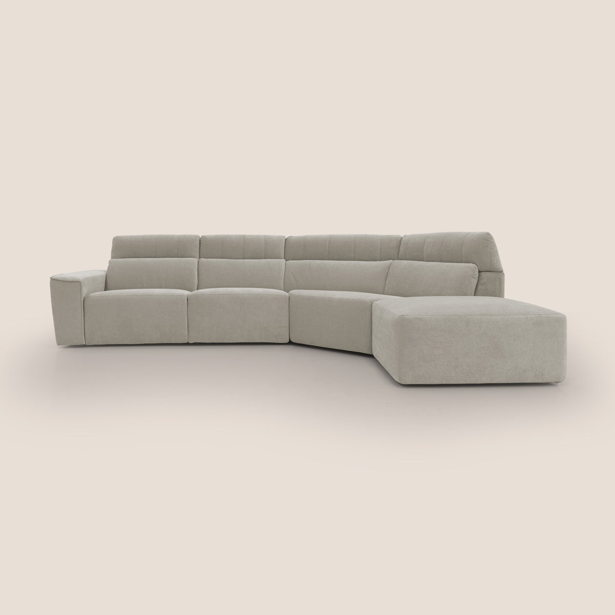 Clark Divano angolare con opzione relax elettrico in tessuto smacchiabile impermeabile T17 panna - divitt.sbs