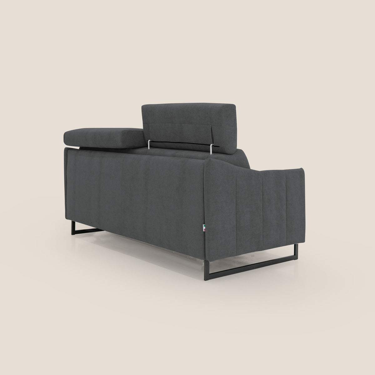 Loto divano letto salvaspazio materasso H18 cm con piedi alti in morbido tessuto impermeabile T14 antracite - divitt.sbs