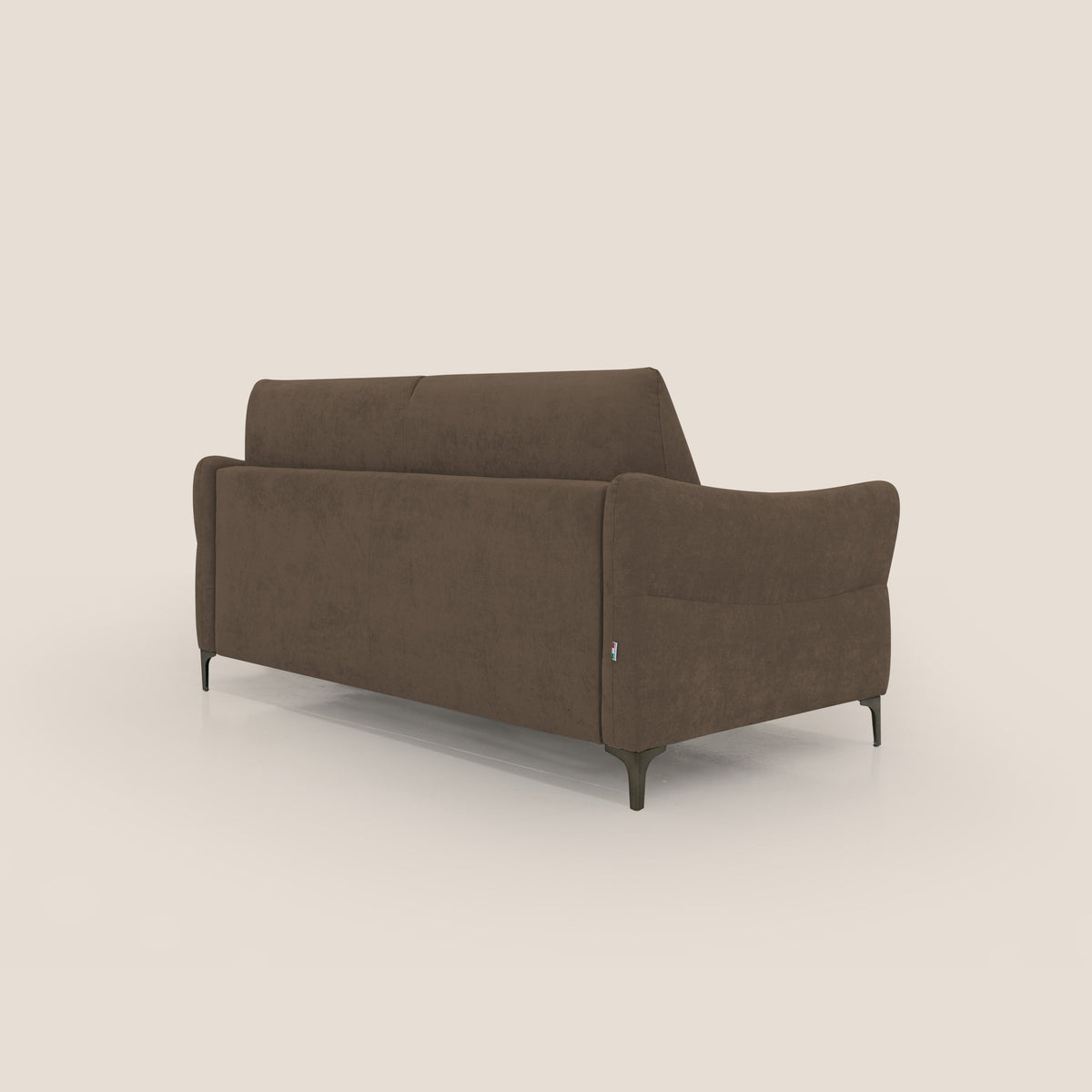 Dalia divano letto con materasso H18 cm e piedi alti in raffinato tessuto smacchiabile T17 marrone - divitt.sbs