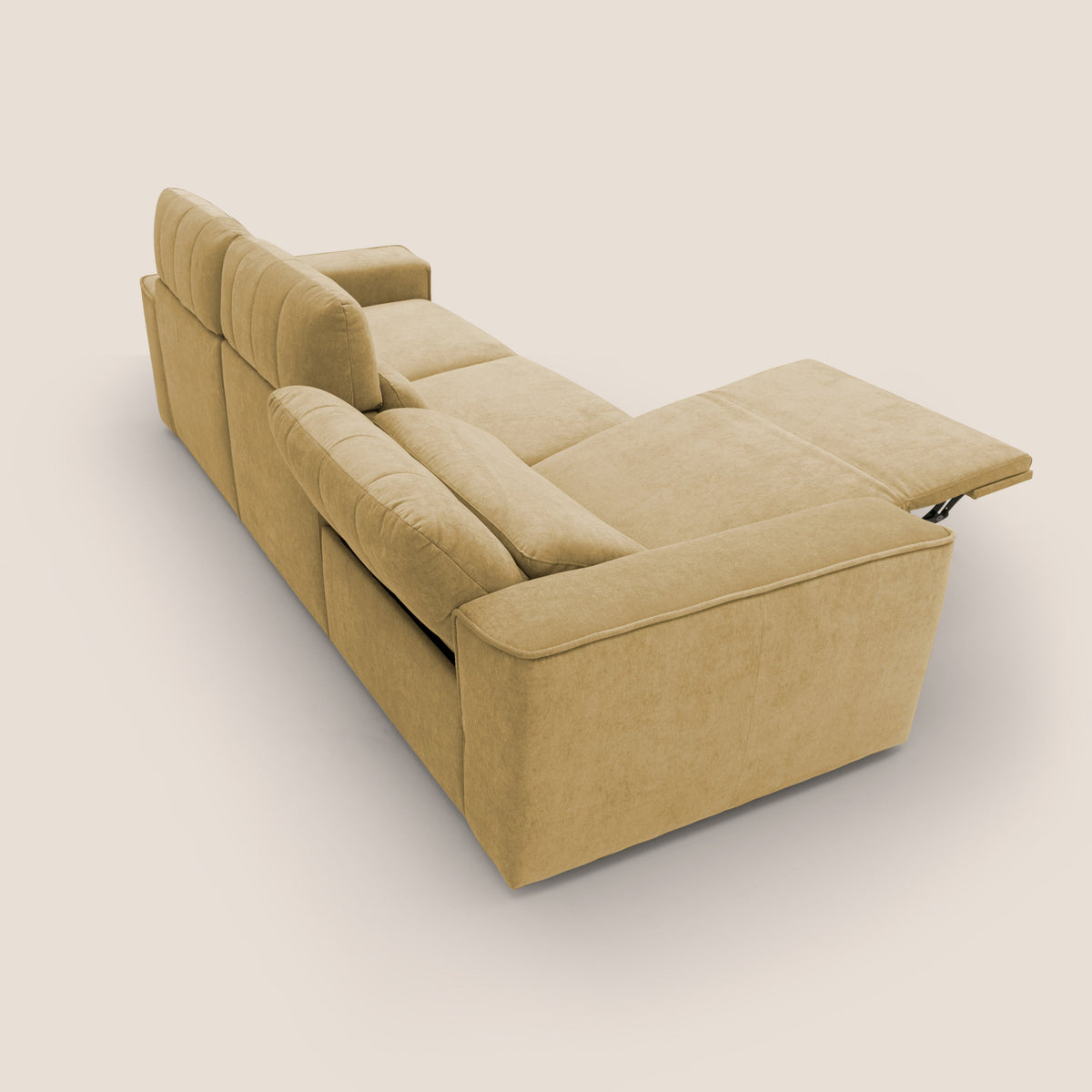 Clark Divano modulare 3 sedute con opzione relax elettrico in tessuto smacchiabile impermeabile T17 giallo - divitt.sbs