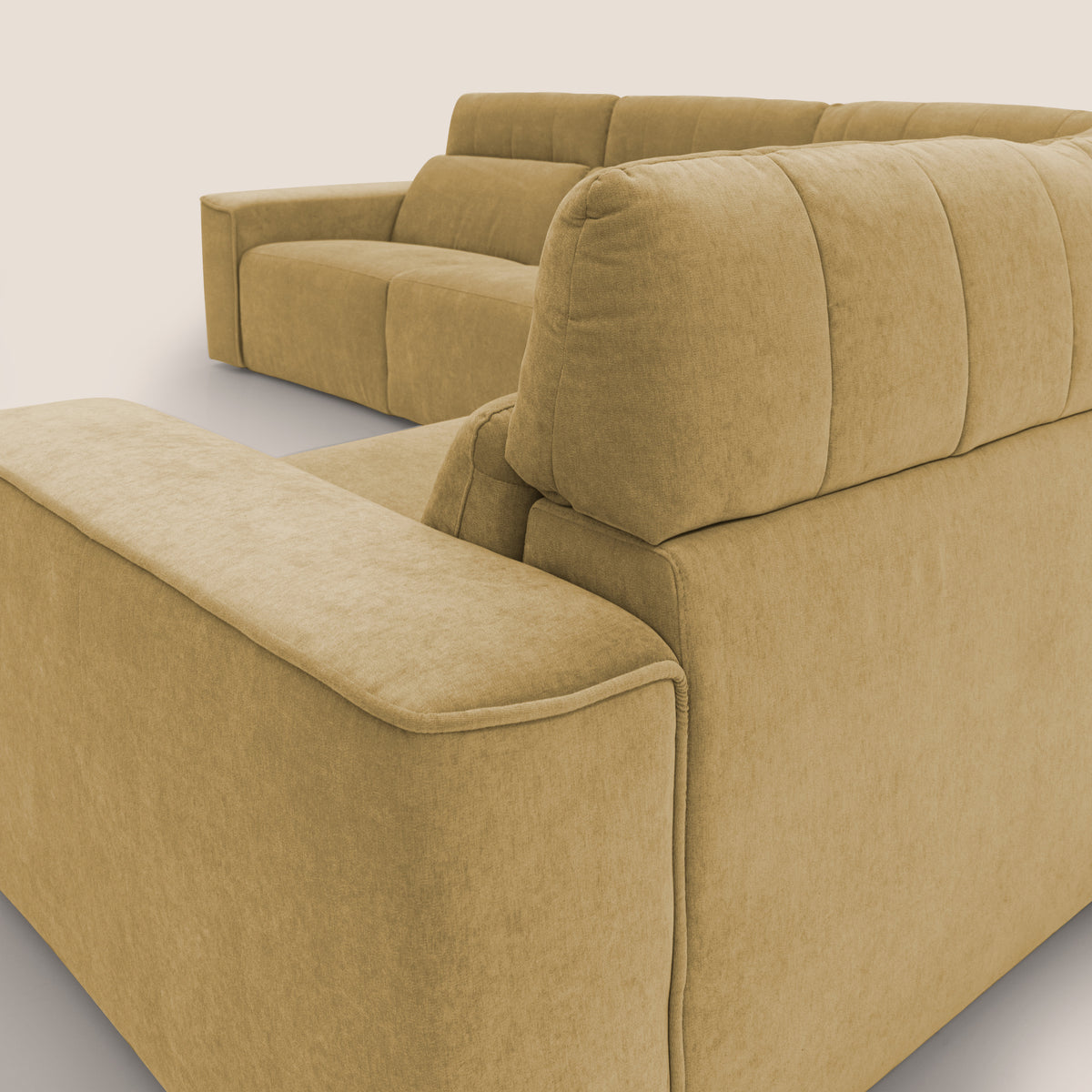 Clark Divano modulare angolare REVERSIBILE con opzione relax elettrico in tessuto smacchiabile impermeabile T17 giallo - divitt.sbs