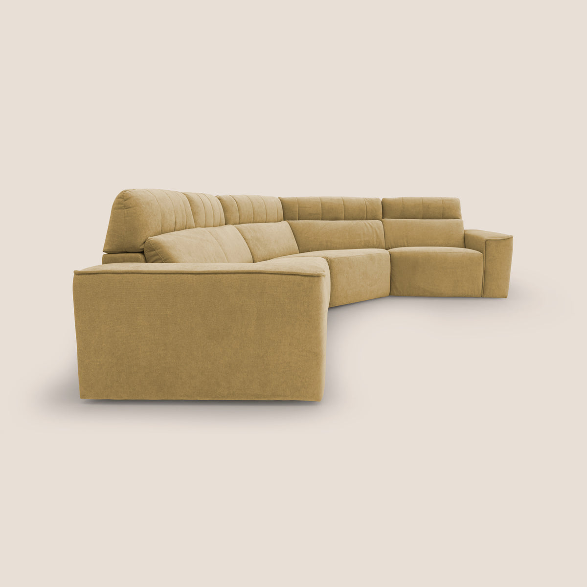 Clark Divano modulare angolare REVERSIBILE con opzione relax elettrico in tessuto smacchiabile impermeabile T17 giallo - divitt.sbs