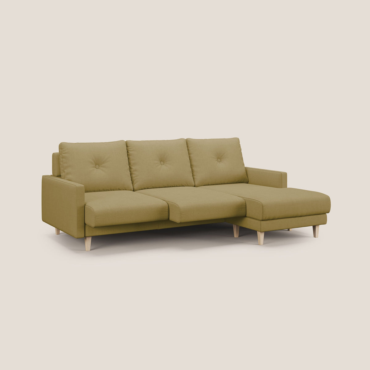 Matisse Divano angolare con sedute scorrevoli in tessuto morbido smacchiabile T17 - divitt.sbs